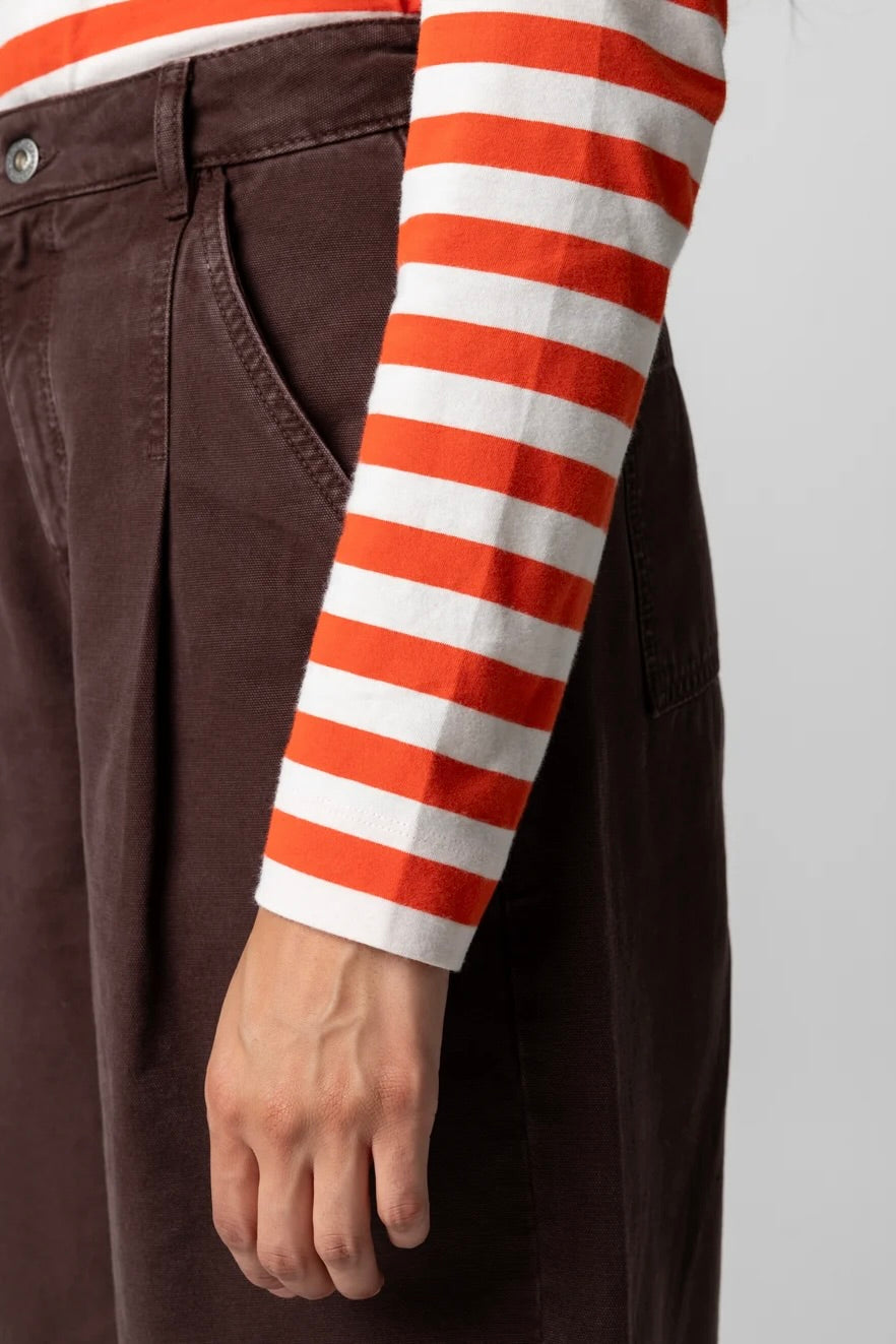 Eldon Stripe Tee / Lighthouse Red + Ecru