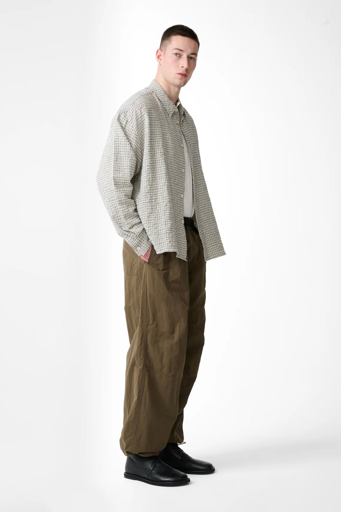 Studio Nicholson Nostra Shirt / Parchment + Black