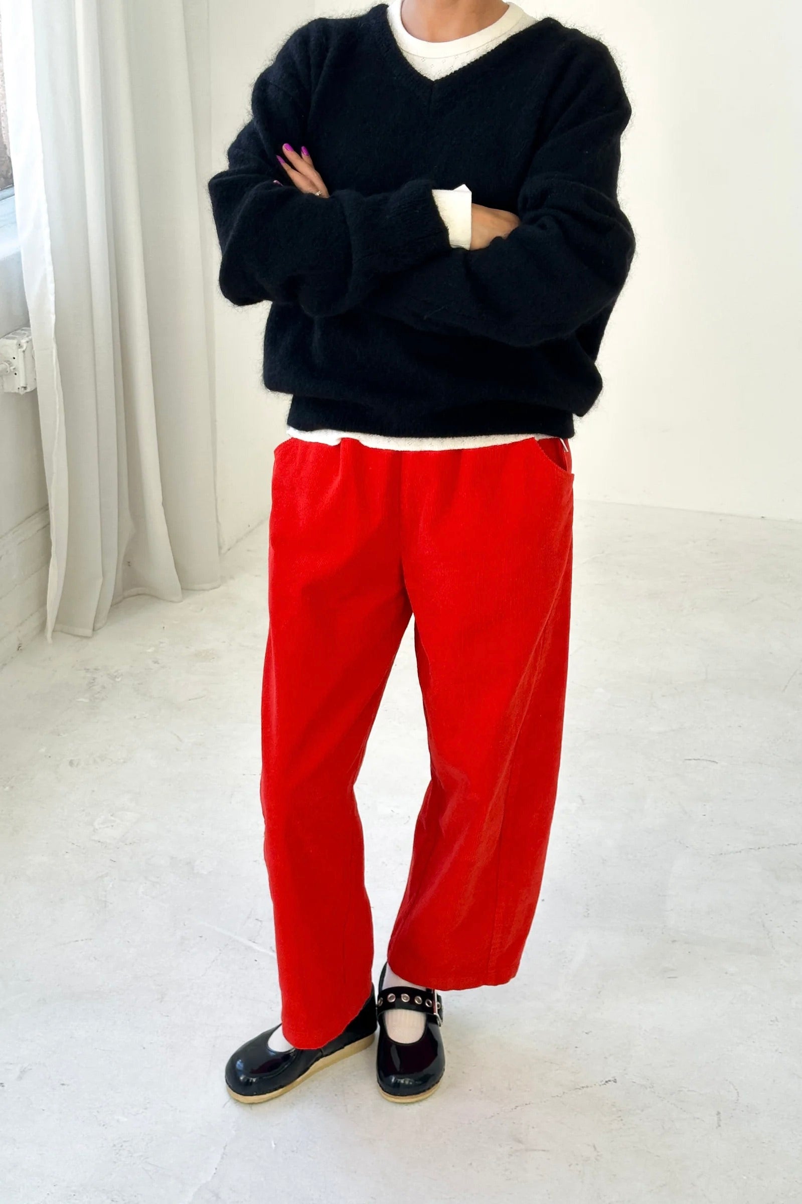 Le Bon Shoppe Corduroy Arc Pants / Flame
