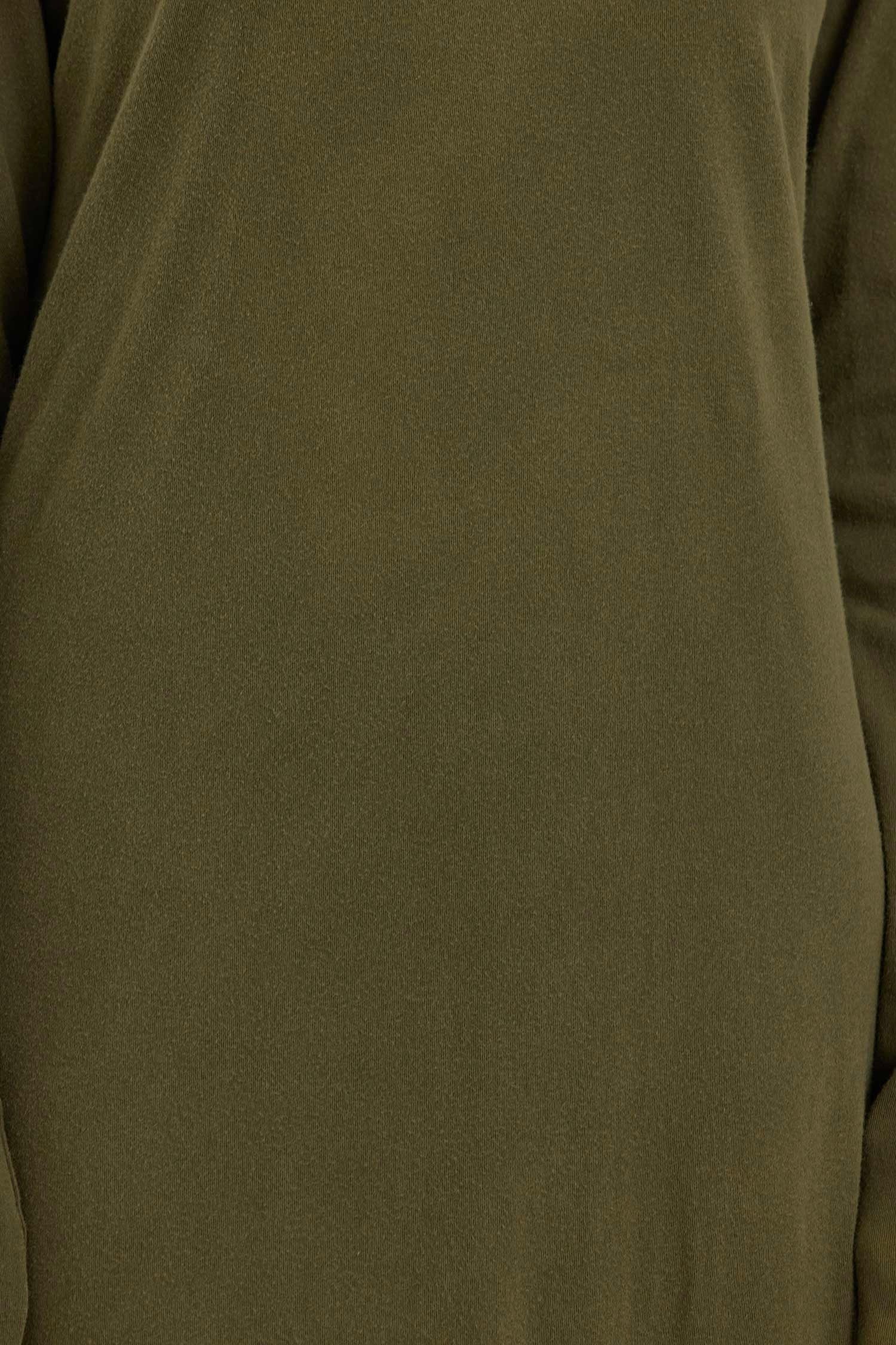 Black Crane Loose Fit Long Sleeve Tee / Army
