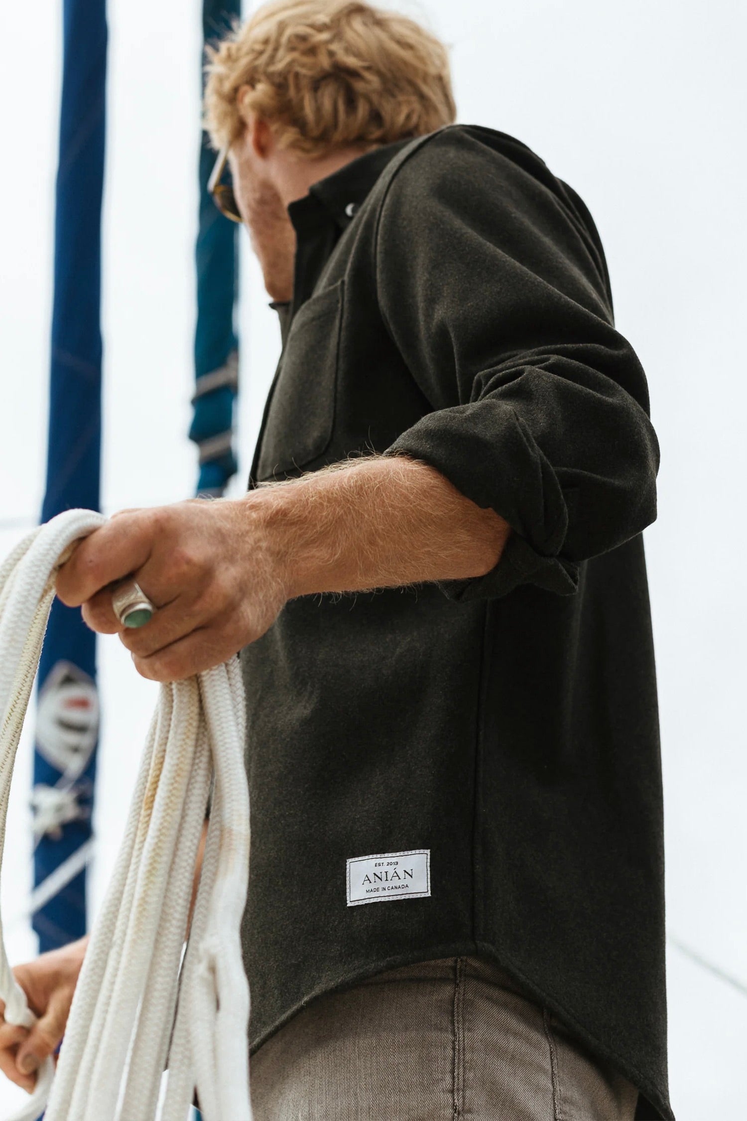 Anian The Relaxed Modern Melton Wool / Olive