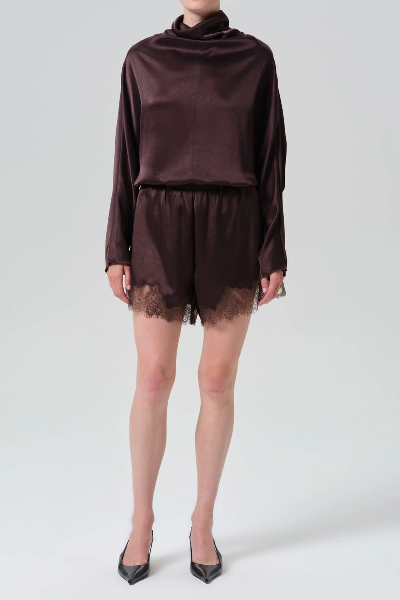 Citizens Of Humanity Lace Trimmed Tap Short / Espresso