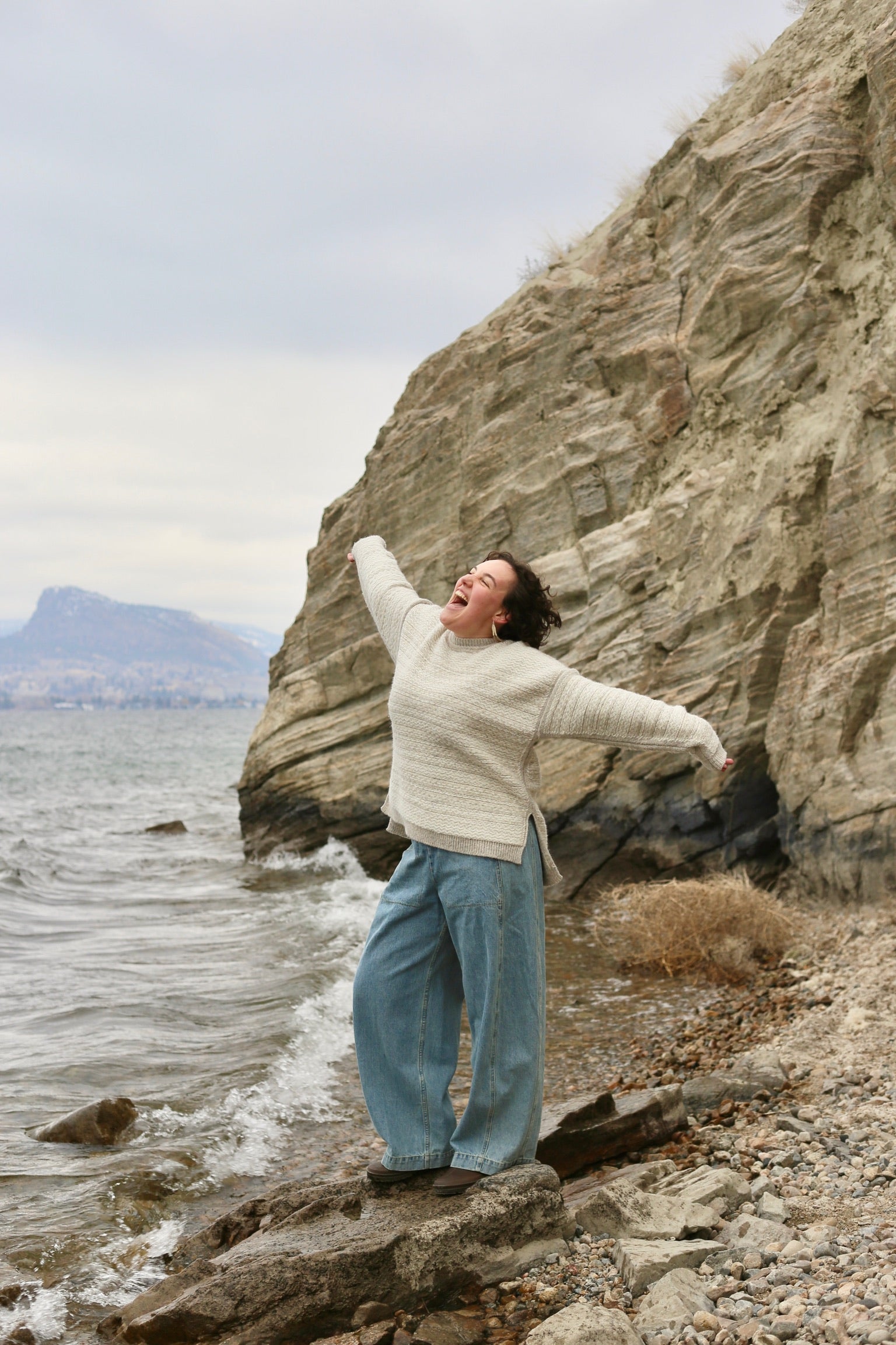 Lauren Manoogian Jacquard Crewneck / Pebble + Ivory