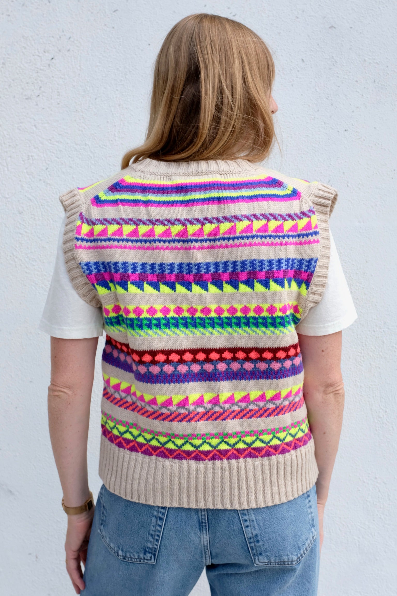 La Fetiche Keaton Sweater Vest / Multicolour Neon Fairies