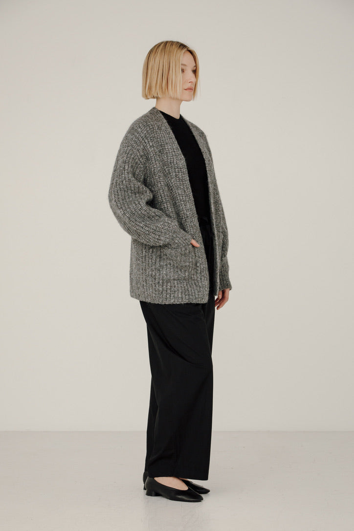 Bare Knitwear Marine Cardigan / Granite