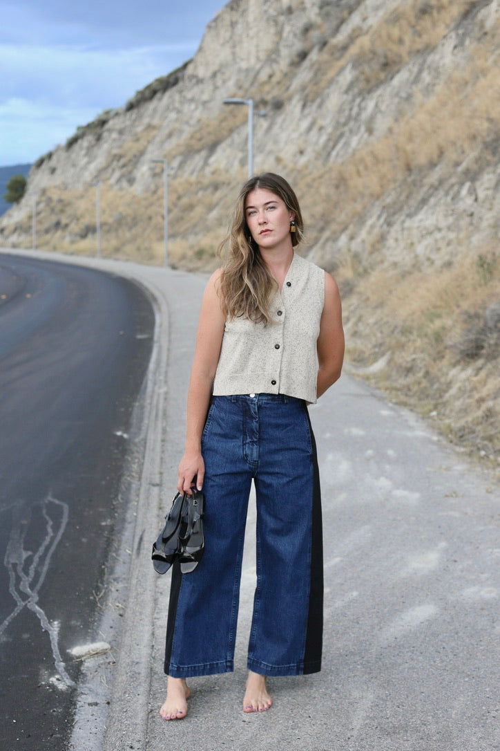Cordera Flecked Cotton Vest / Natural