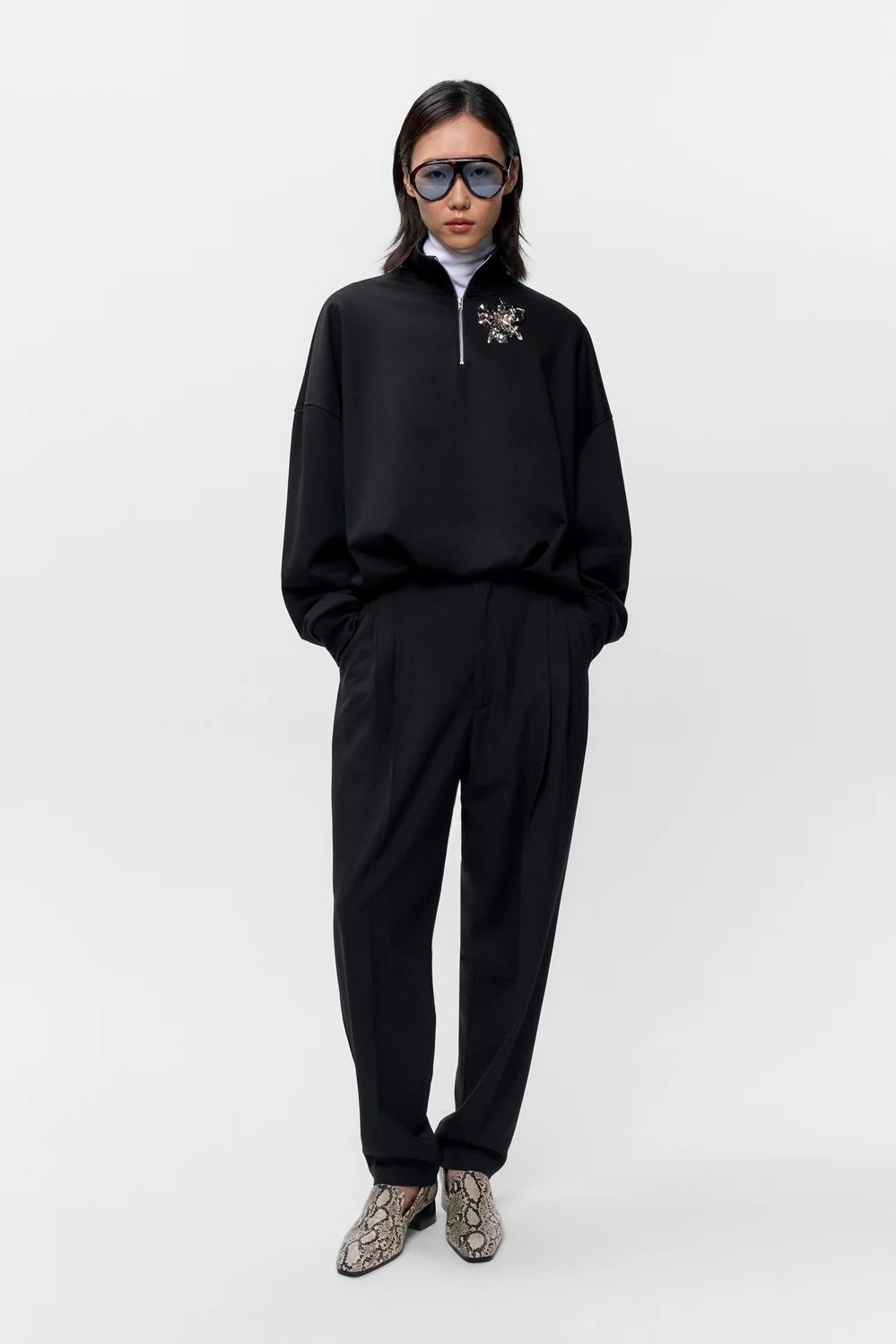 Cordera Balloon Quarter Zip / Black