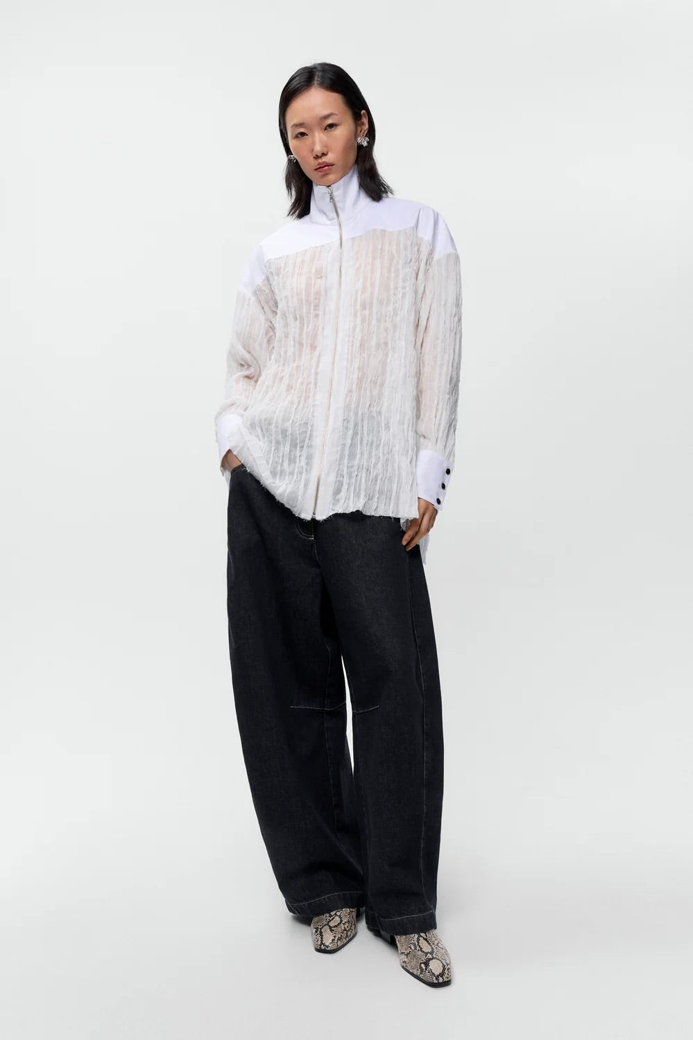 Cordera Curved Baggy Jeans / Black