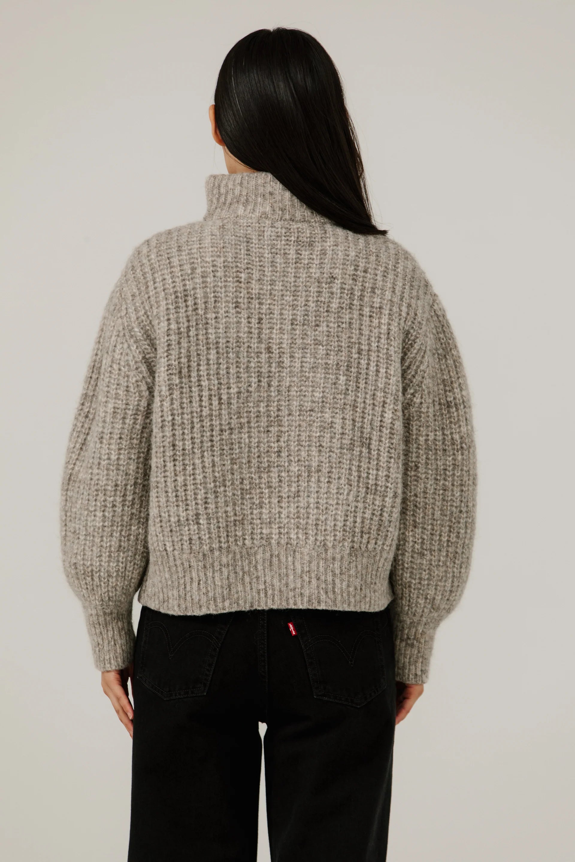 Bare Knitwear Alpine Quarter Zip / Marble Grey