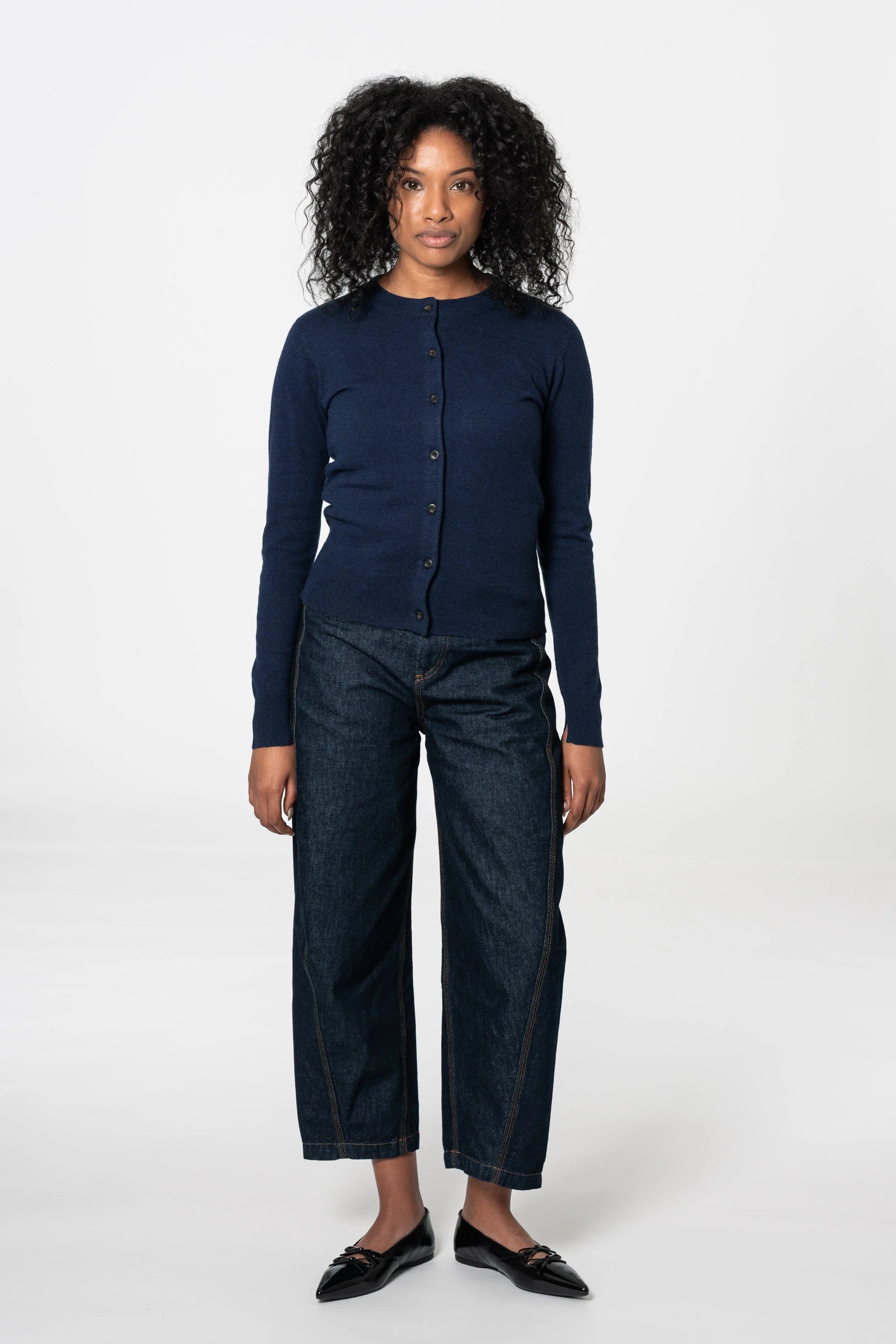 Dinadi Merino Cardigan / Space Blue