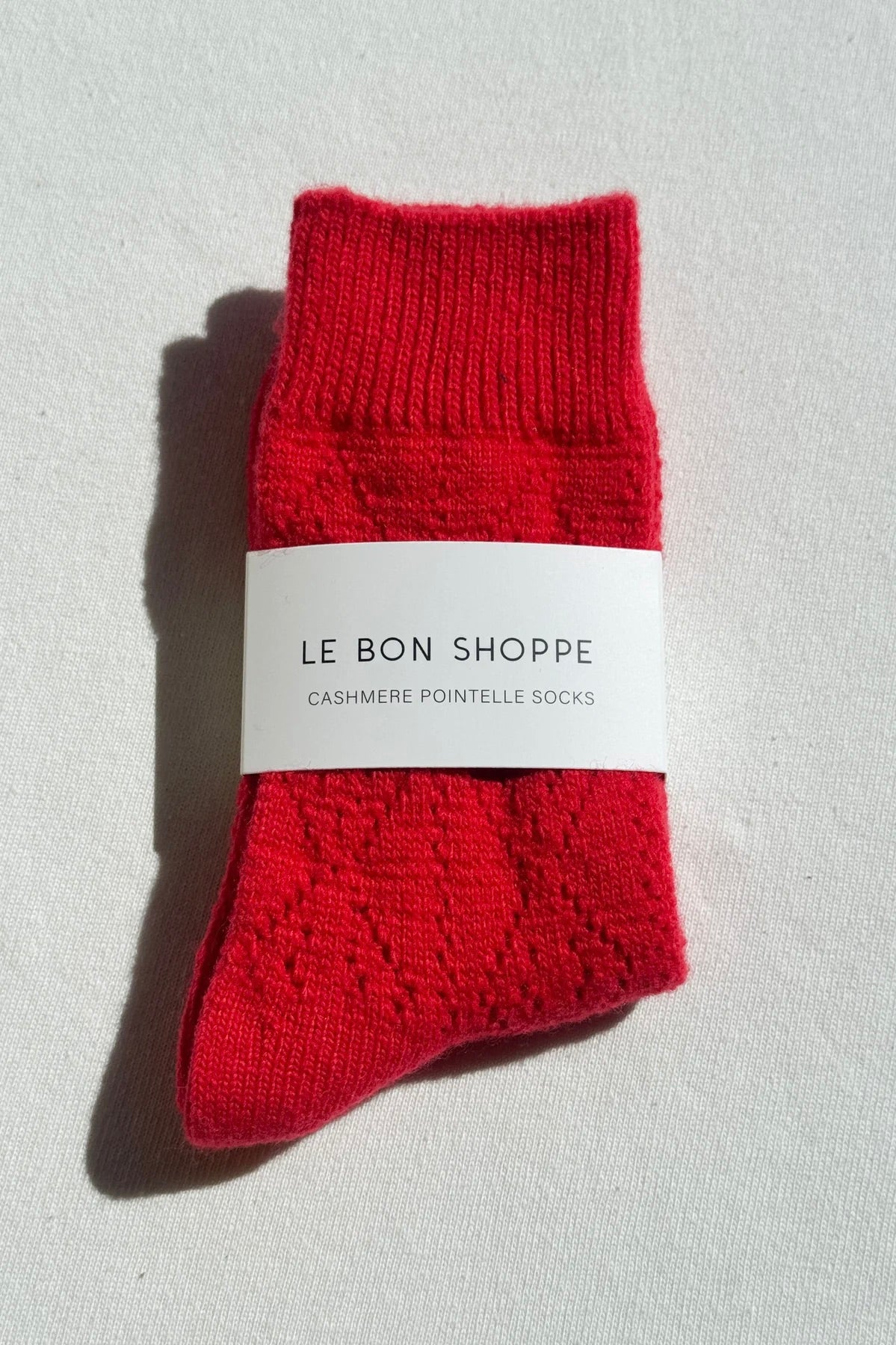 Le Bon Shoppe Cashmere Pointelle Socks / Red