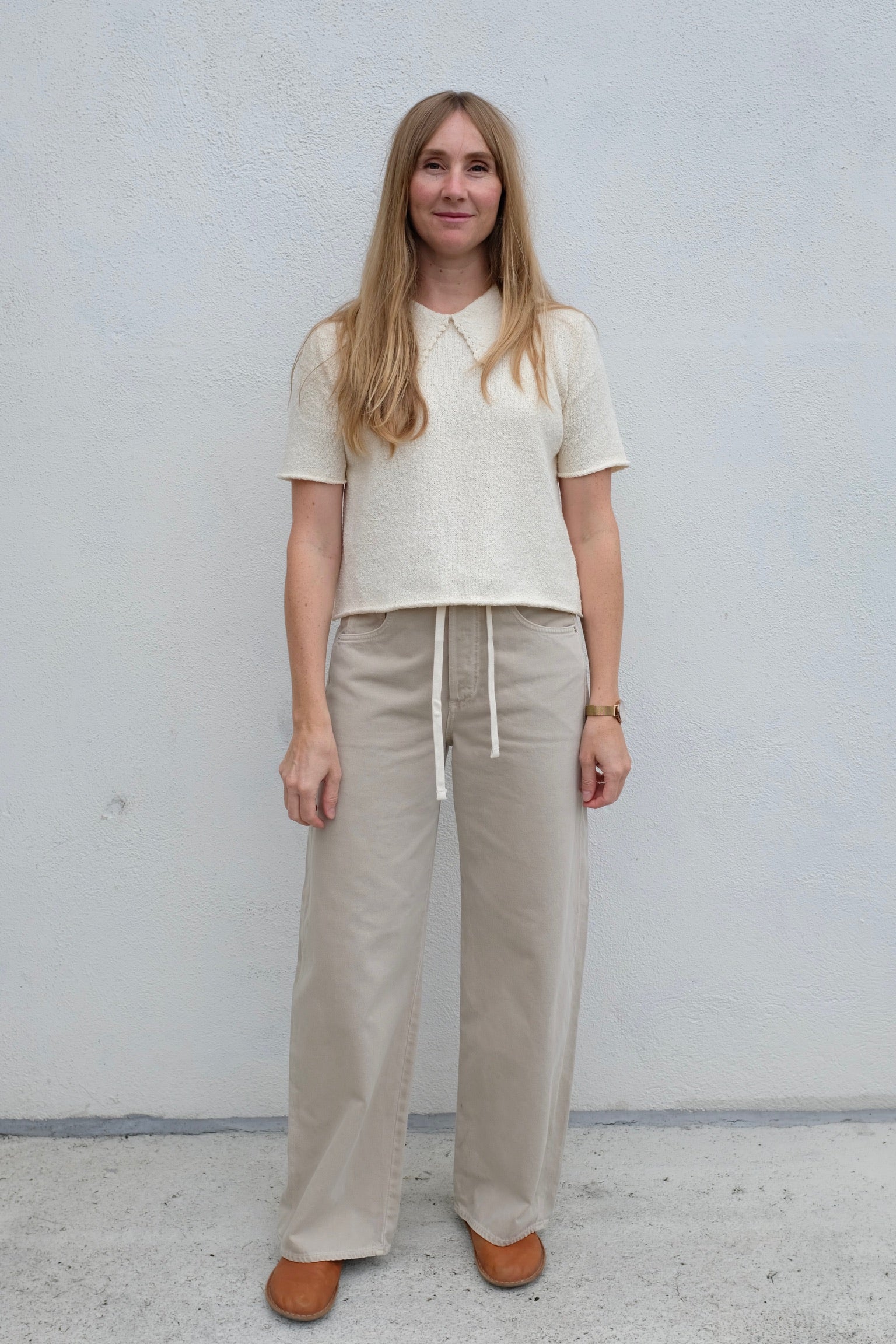 Shaina Mote Lace Collar Tee / Natural