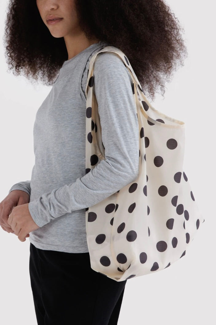 Standard Baggu / Cream + Black Polka Dot