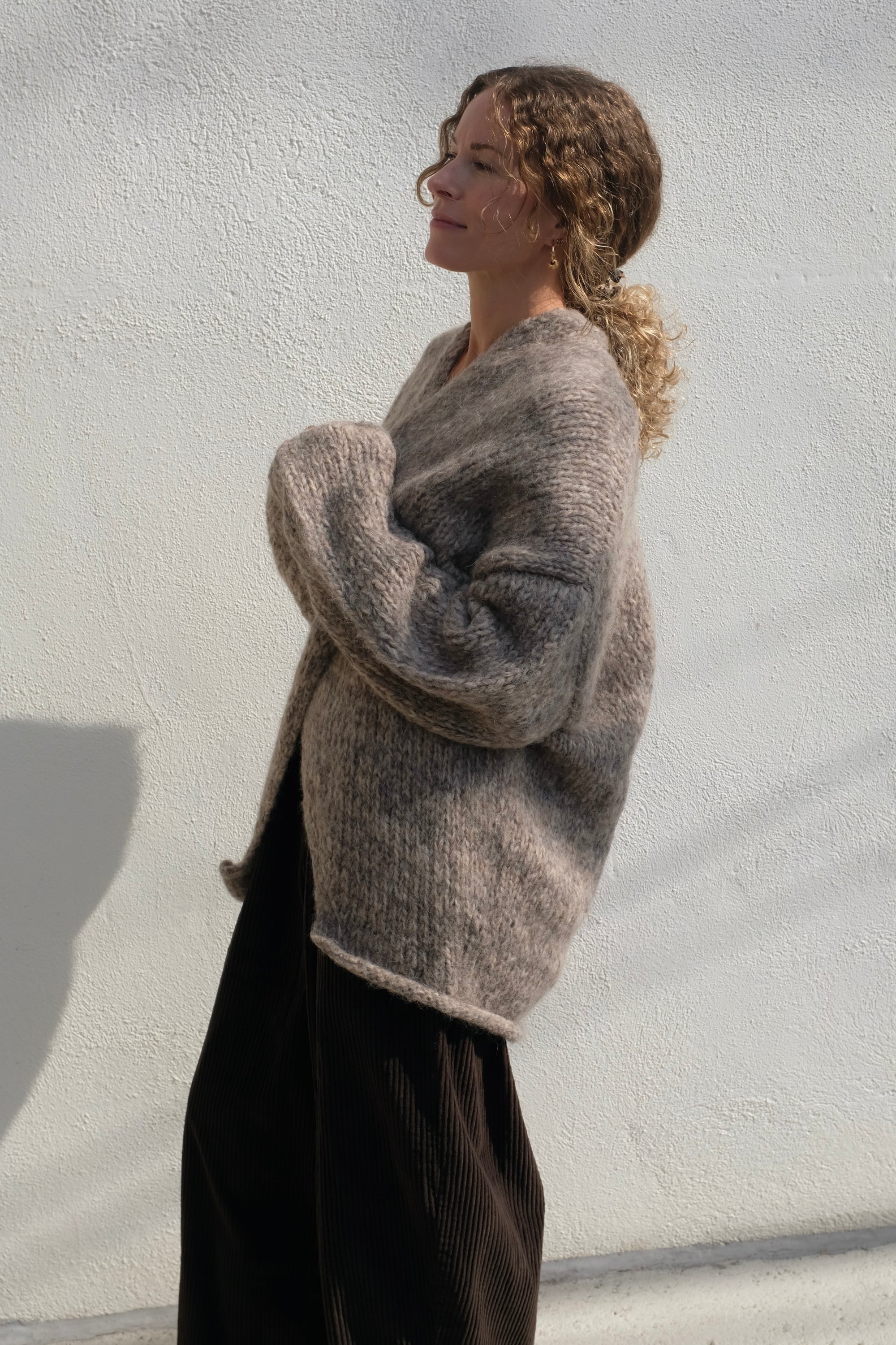 Lauren Manoogian Handknit Big Cable Pullover / Marl