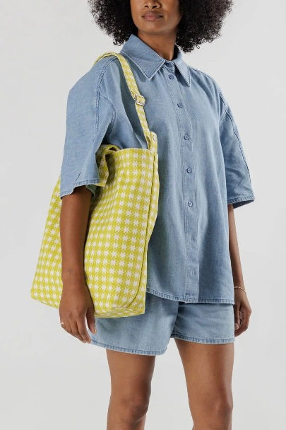 BAGGU Duck Bag, Chartreuse Pixel Gingham