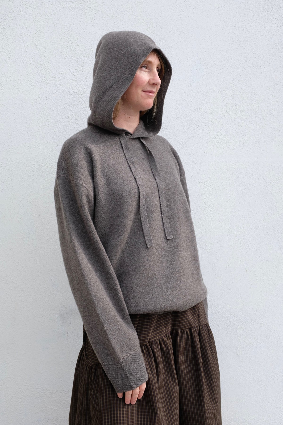 Studio Nicholson Cope Double Knit Cashmere Hoodie / Mouse
