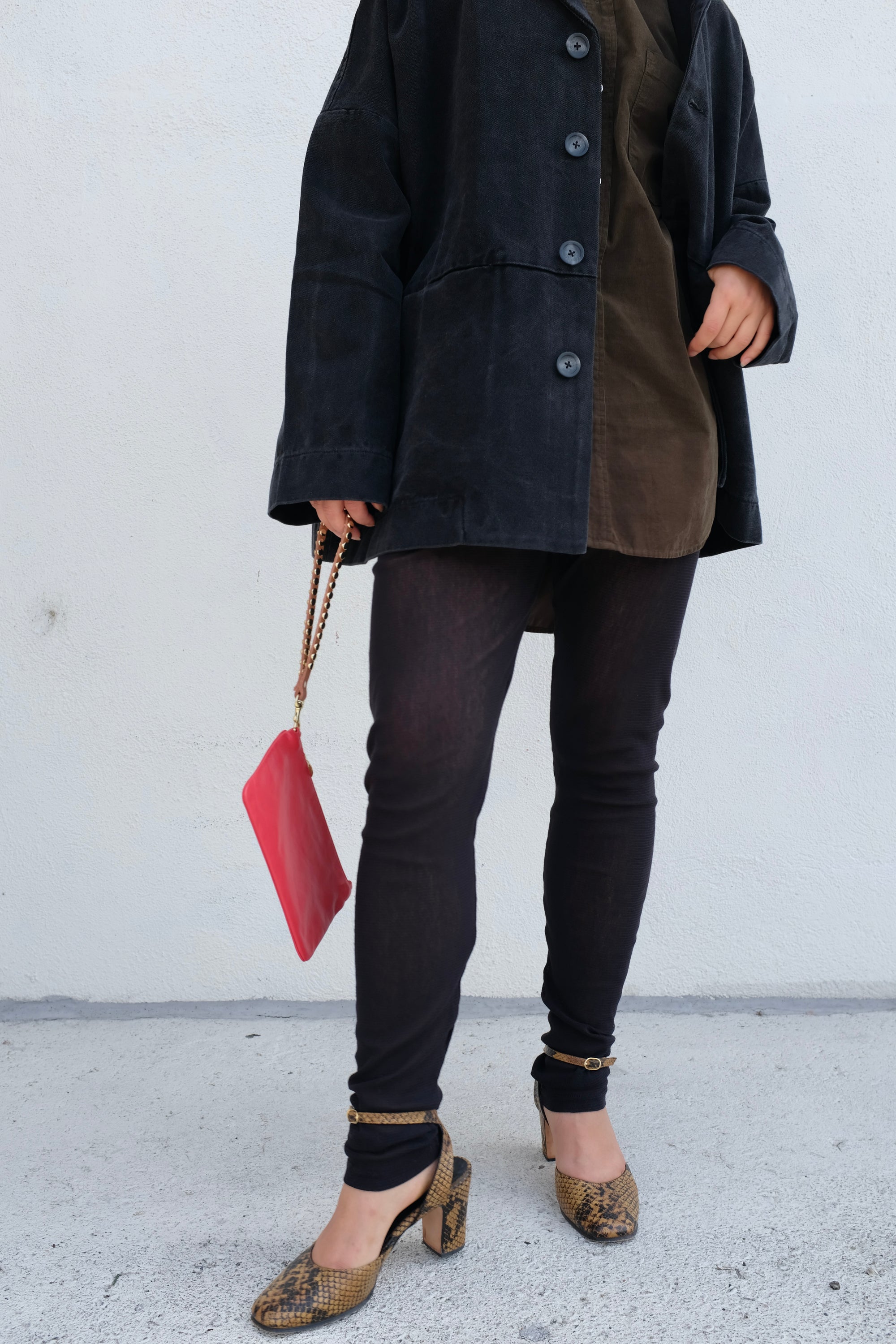 Black Crane Mesh Leggings / Black
