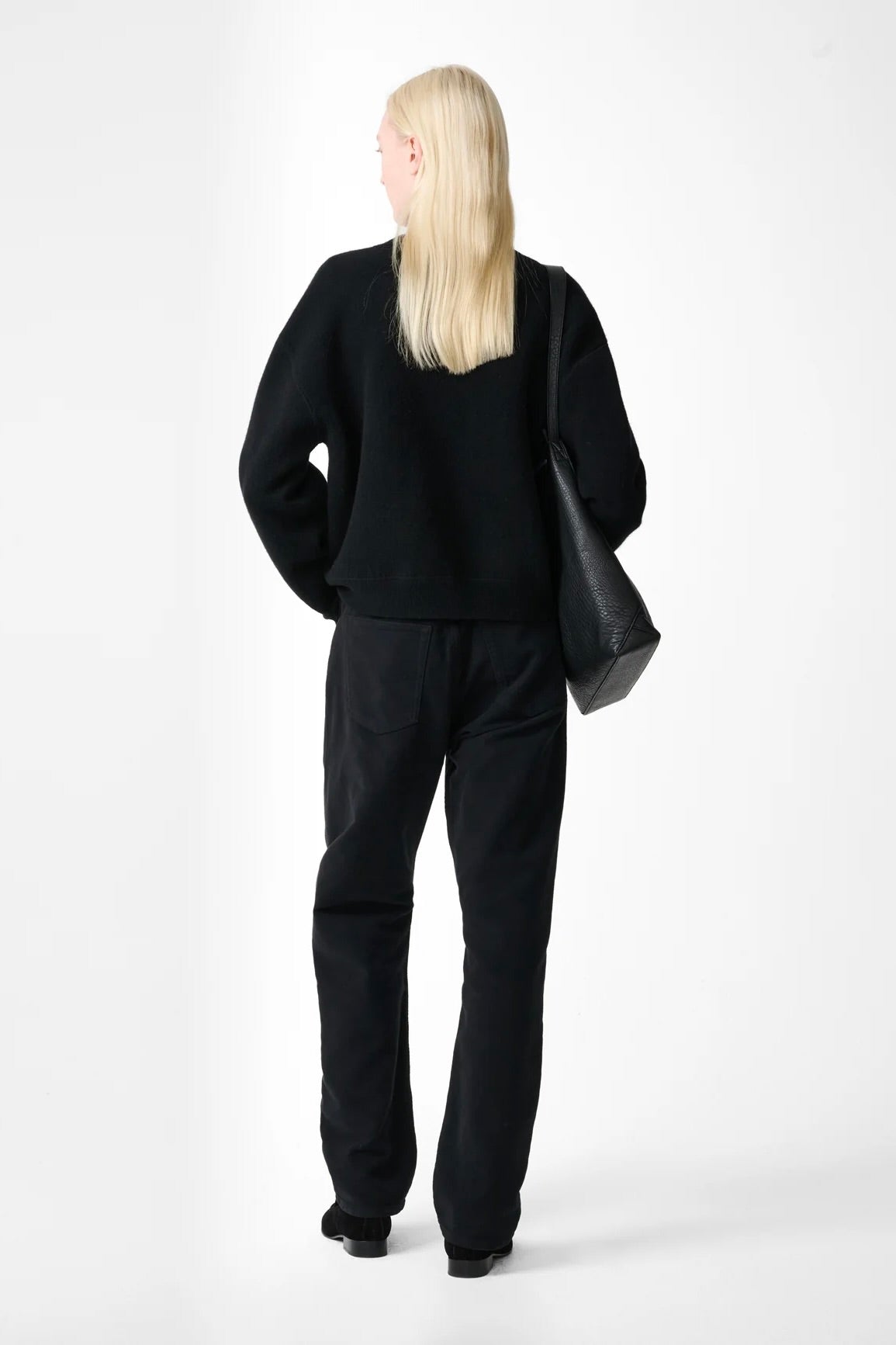 Arvine Double Knit Cashmere Cardigan / Black