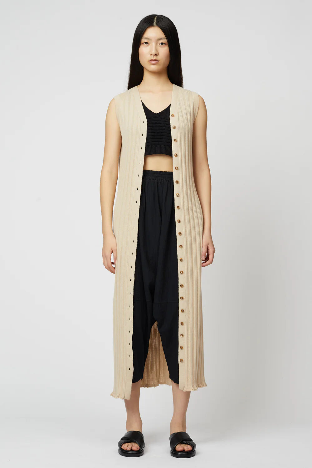 Atelier Delphine Slim Long Vest Dress / Nude