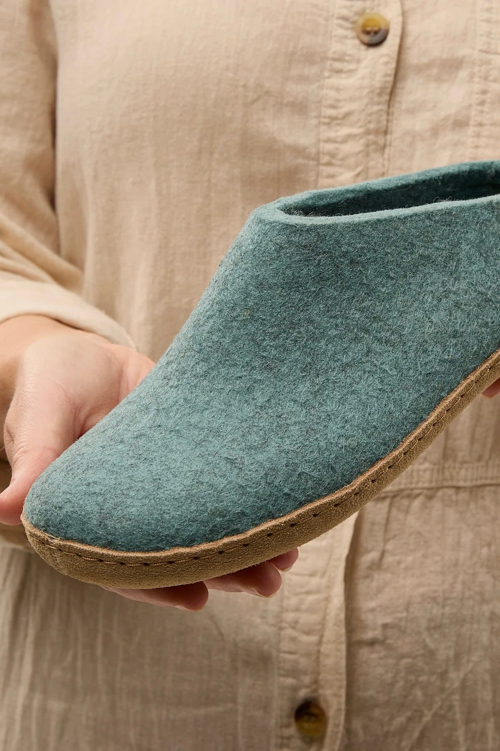 Slip-On Leather Sole / North Sea