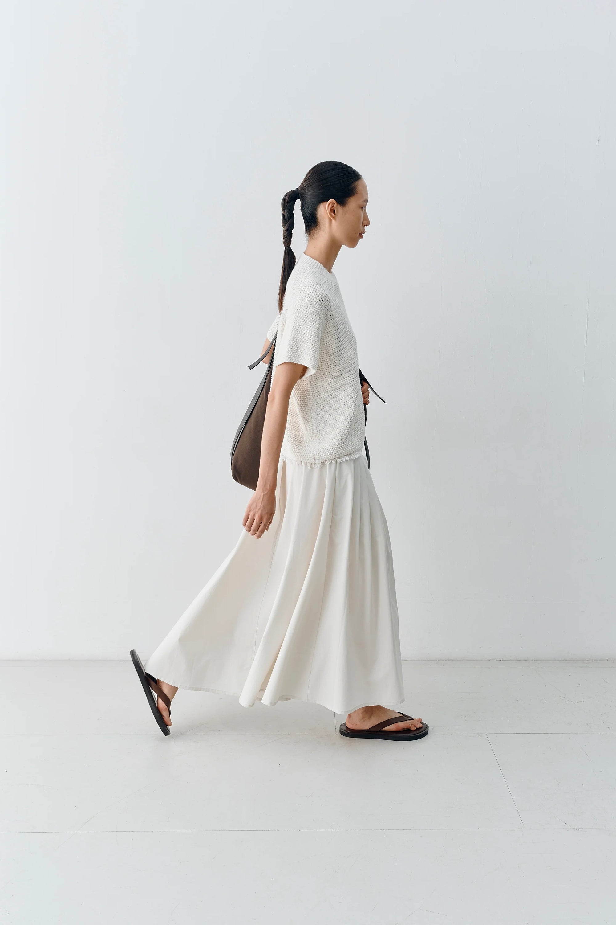 Studio Nicholson Agat Gathered Skirt / Bone