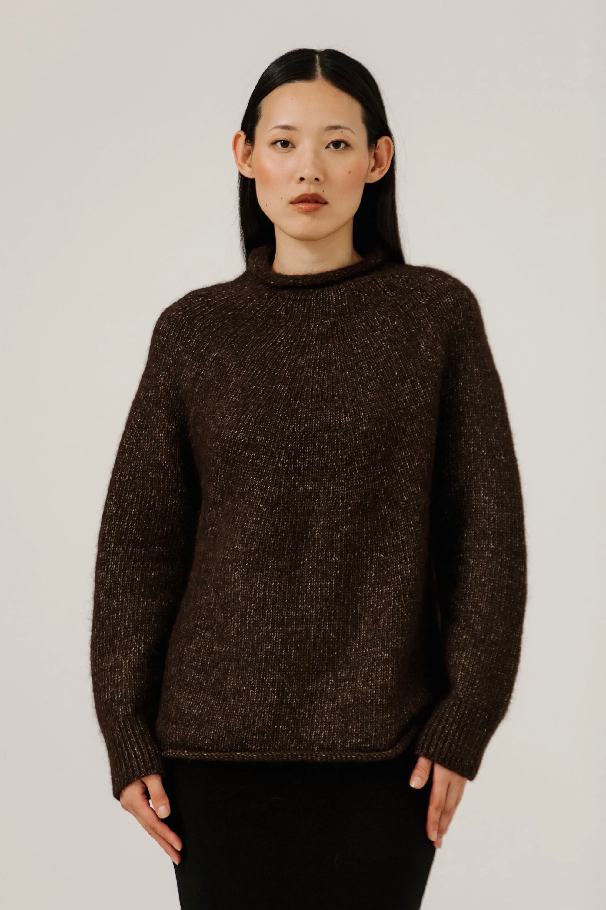 Bare Knitwear / Pop-Up / Handloom Rollneck Sweater / Carob