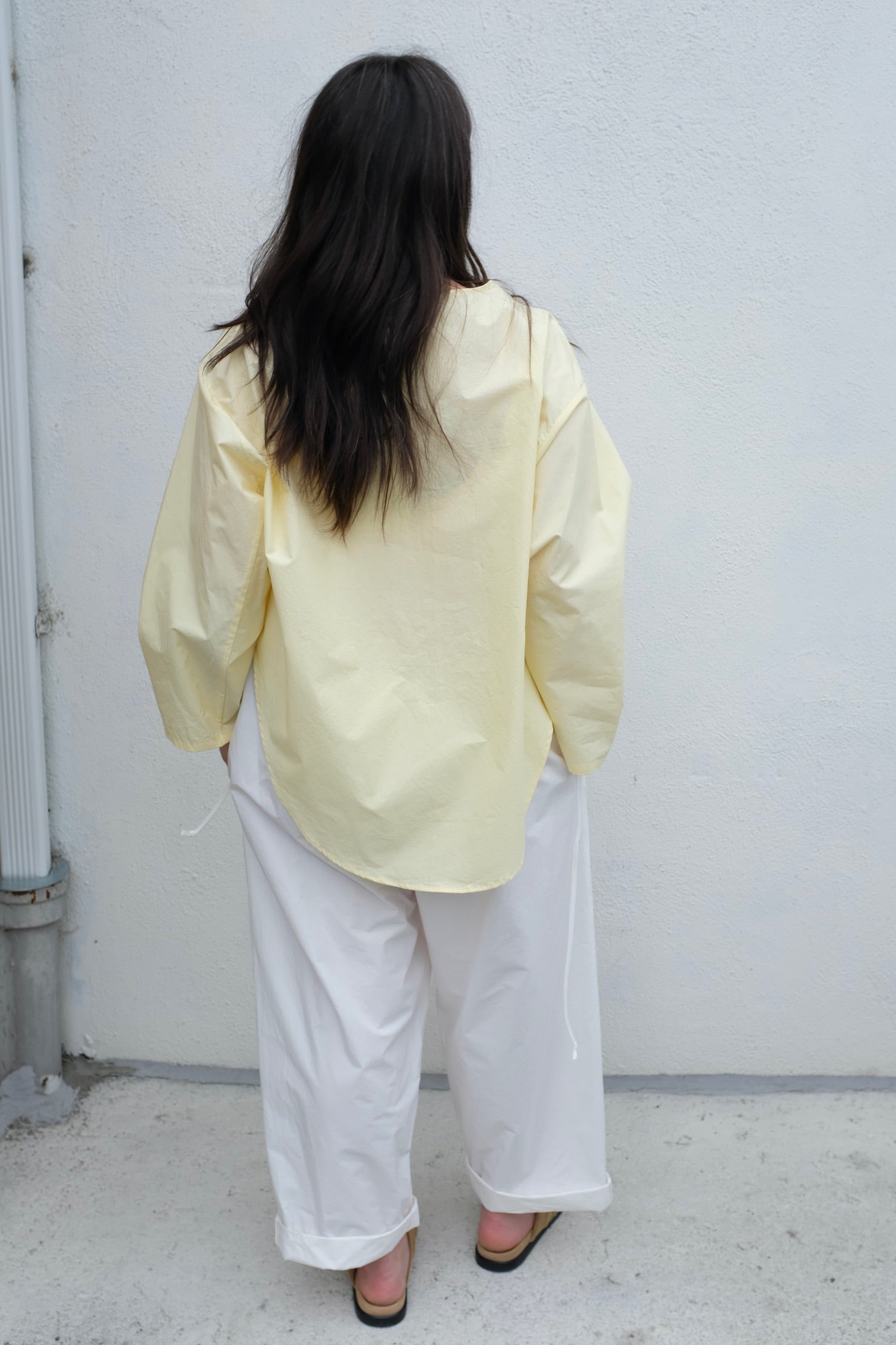 Modern Weaving Pocket Popover Top / Butter