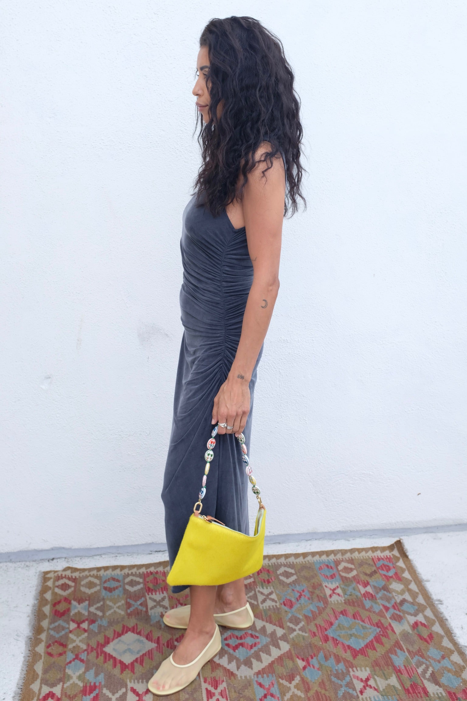 Agolde Anya Ruched Dress / Grey