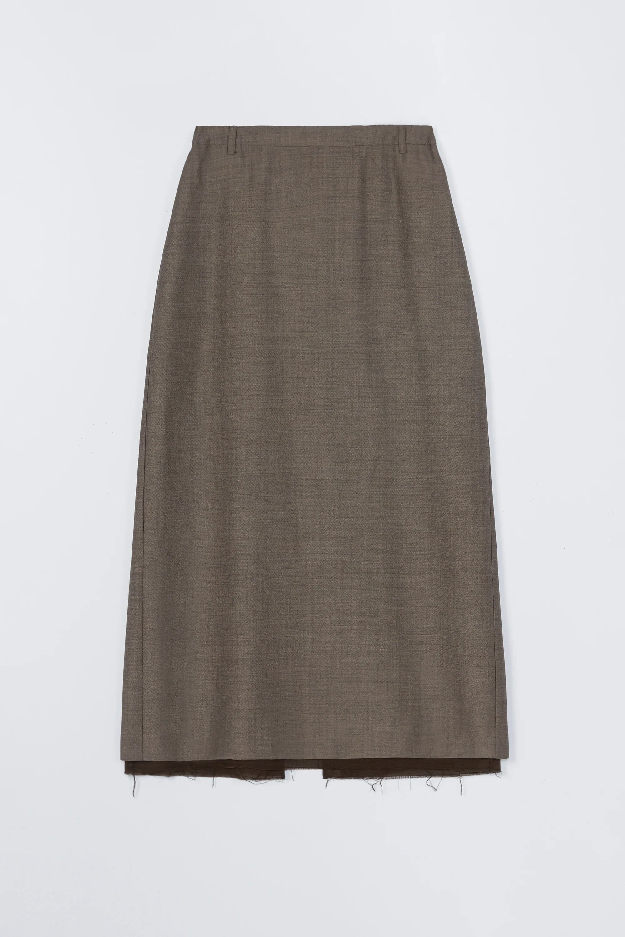 Cordera Tailoring Mohair Long Skirt / Smoke Brown