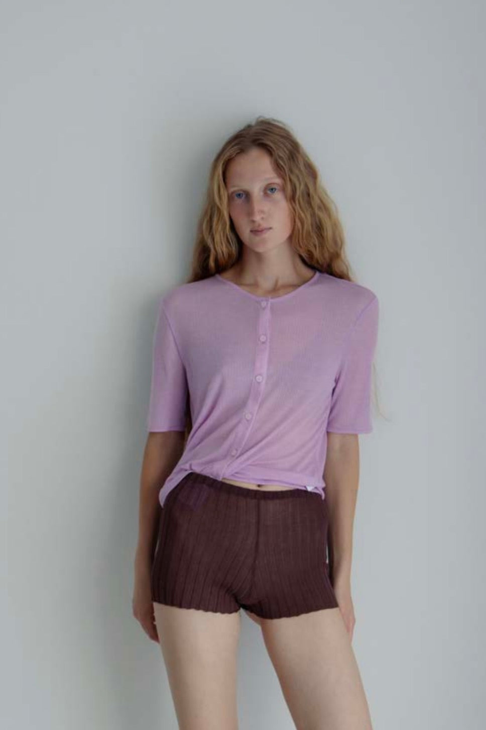 Susumu Recycled Bae Shortsleeve Cardigan / Pink