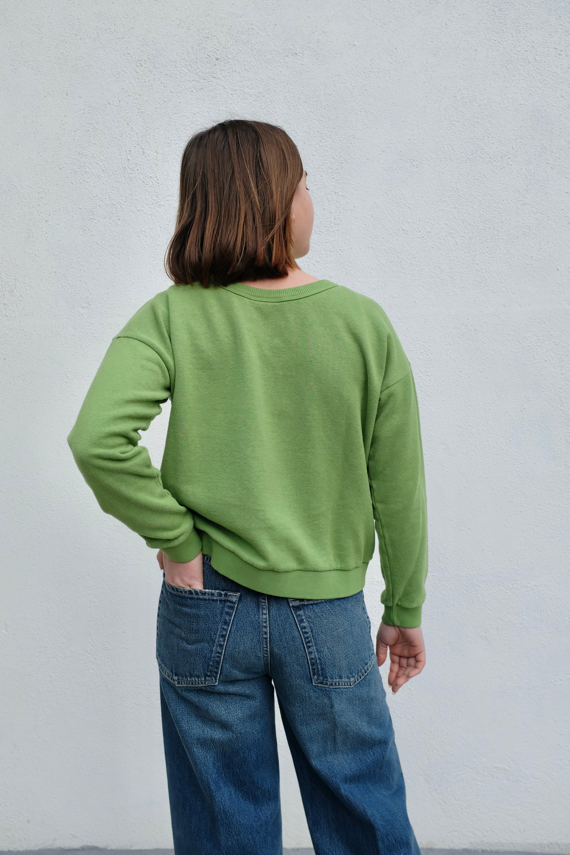 Jungmaven Crux Crop Sweatshirt / Dark matcha