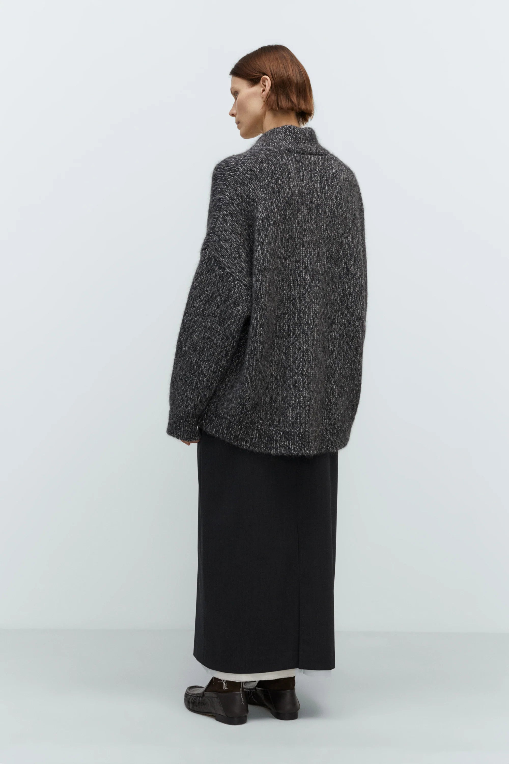 Cordera Oversized Cardigan / Black Melange