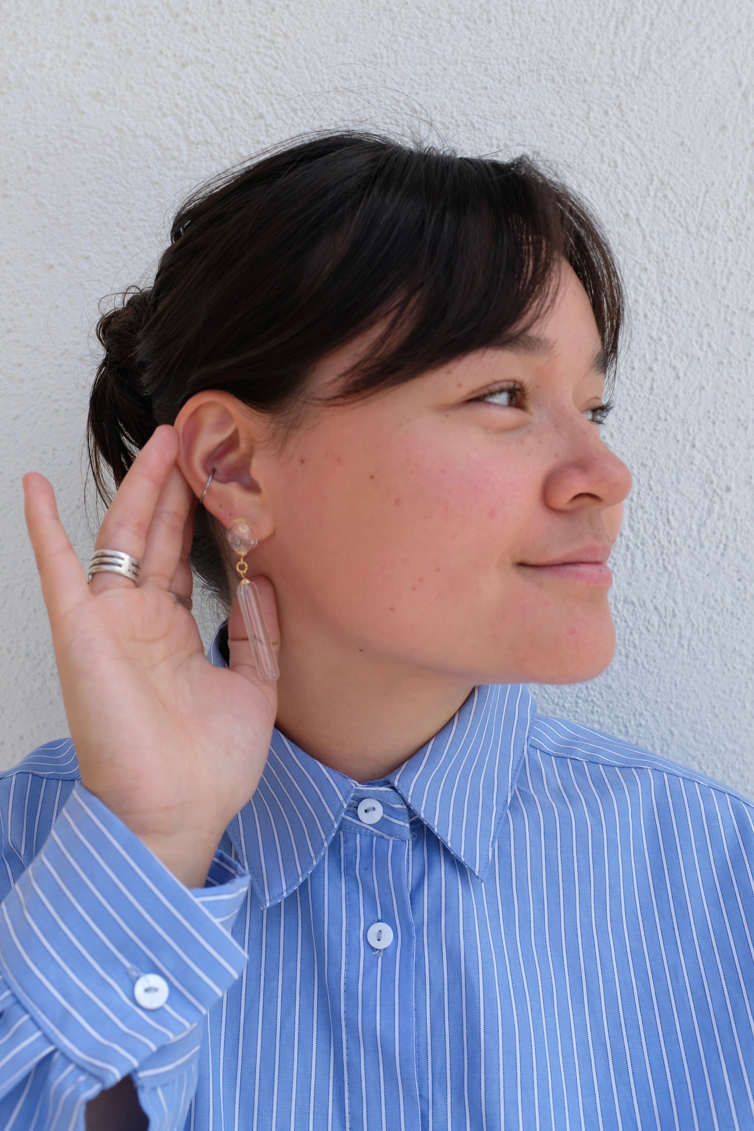 Levens Small Bambu Earrings / Clear