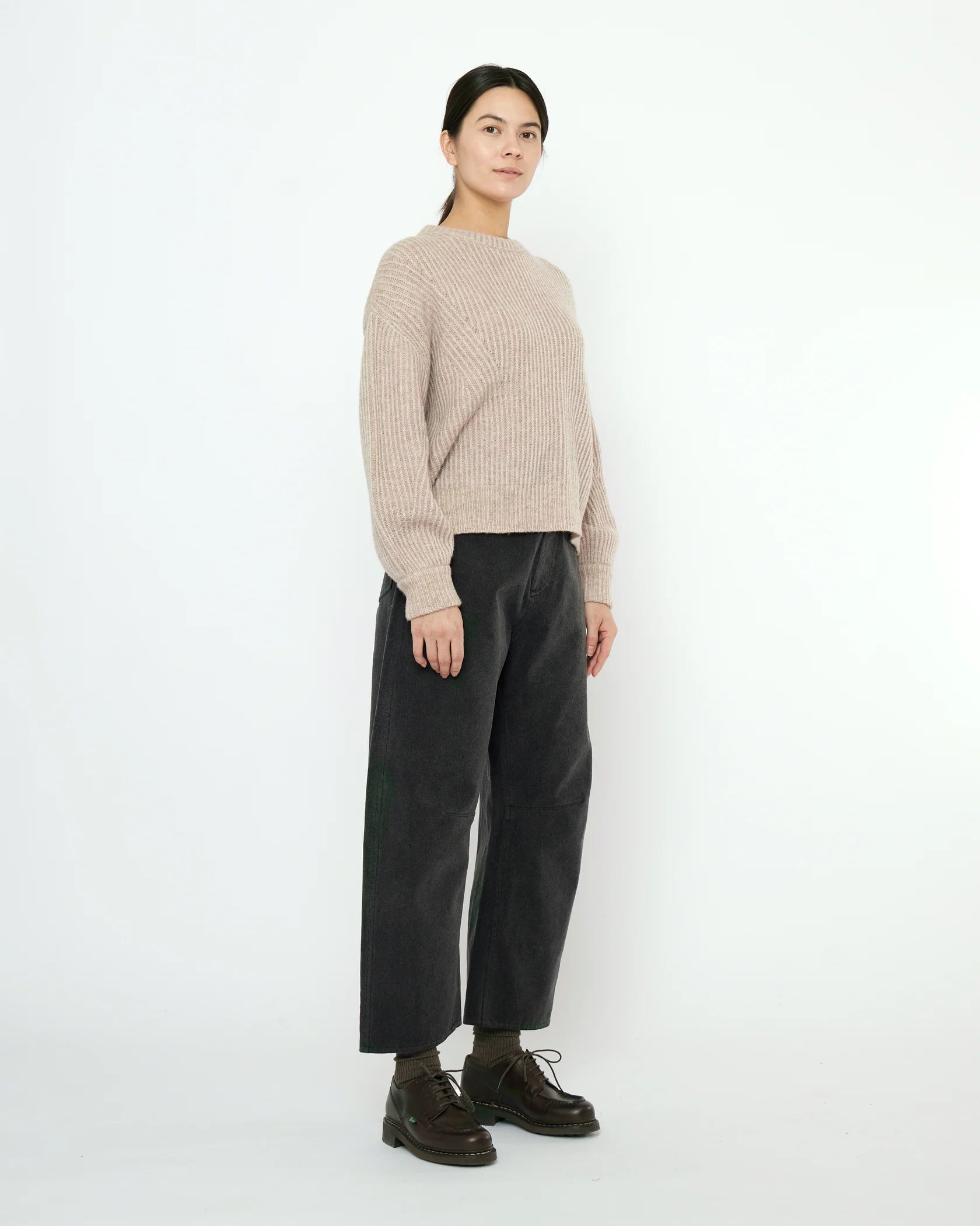 7115 by Szeki Striped Poet Sweater / Taupe Sand