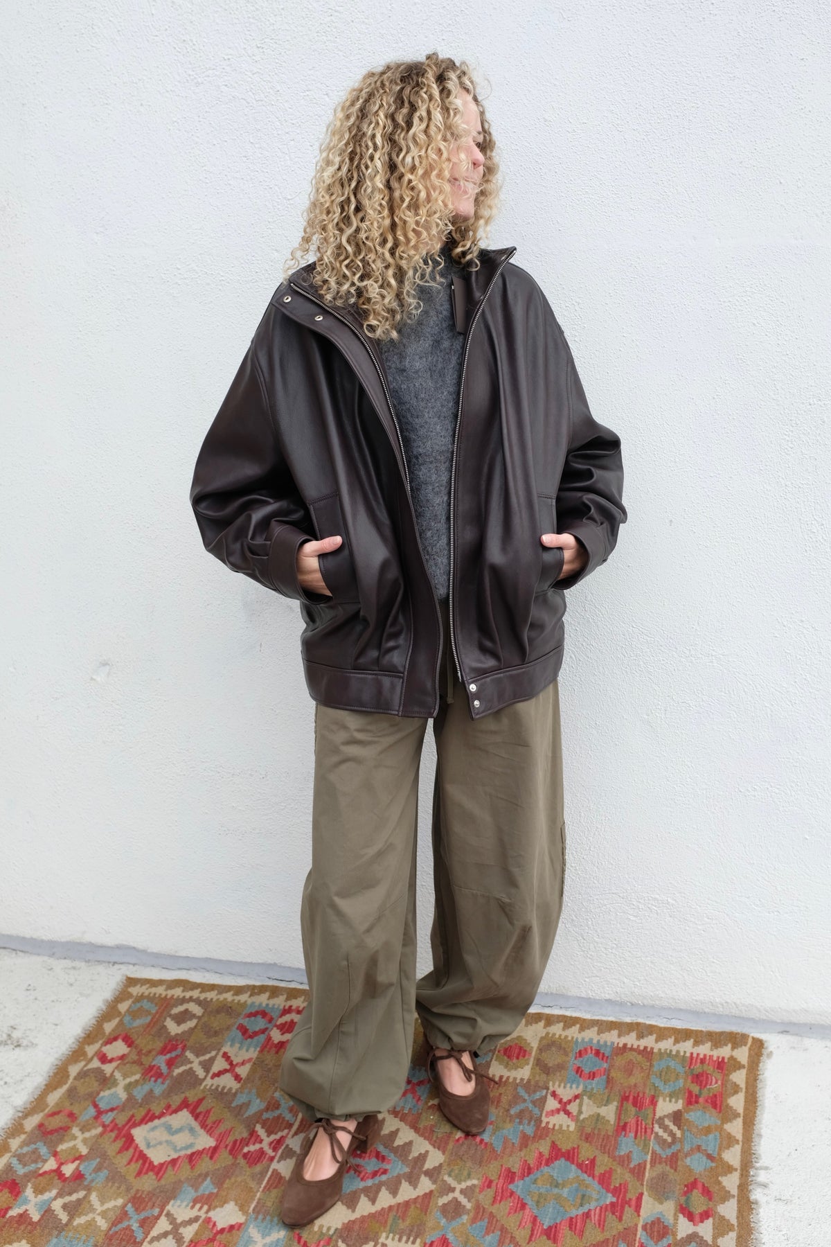 Paula Leather Jacket / Coffee Bean
