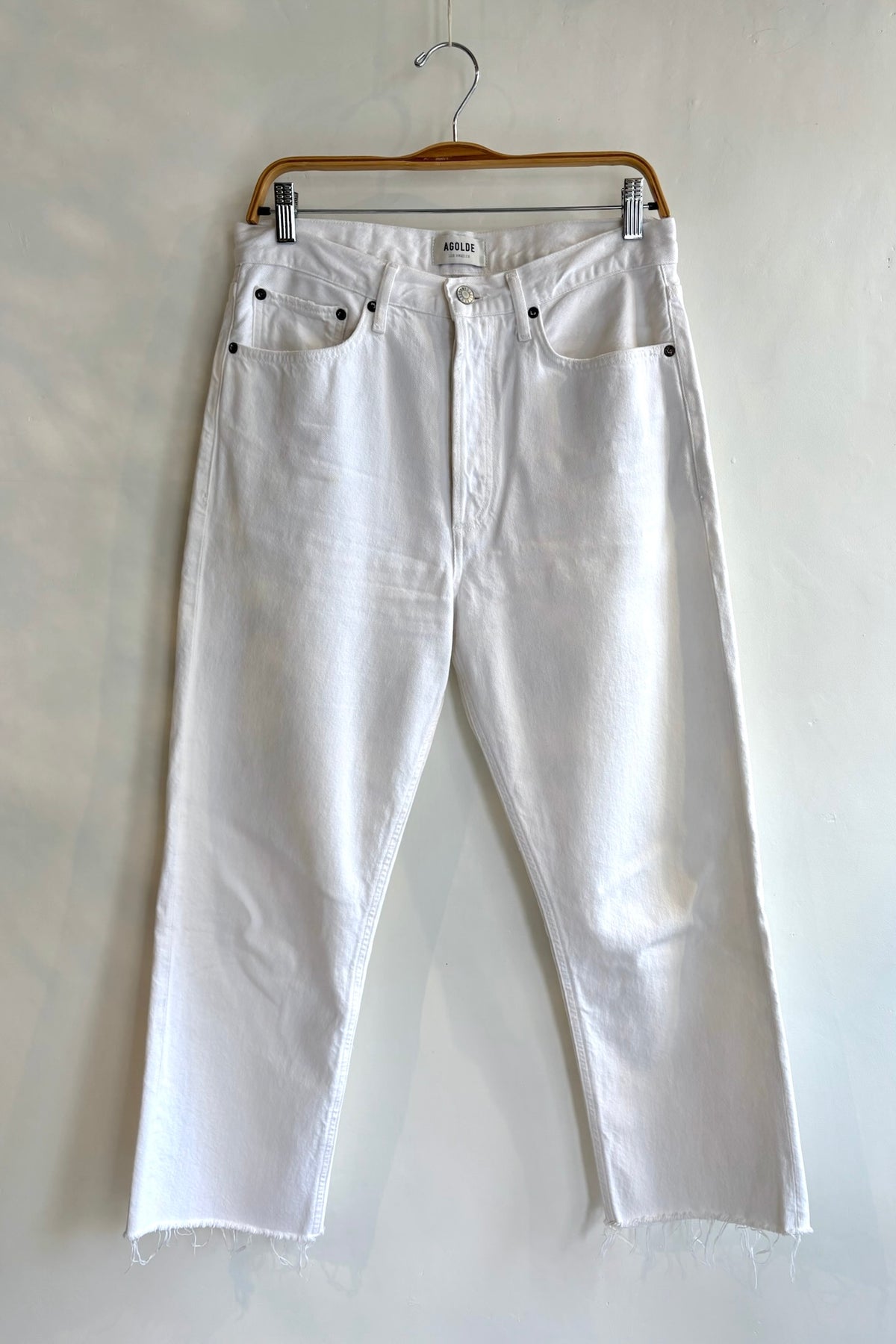 Pre-Loved AGOLDE / 90's Crop White Denim / Sz 28