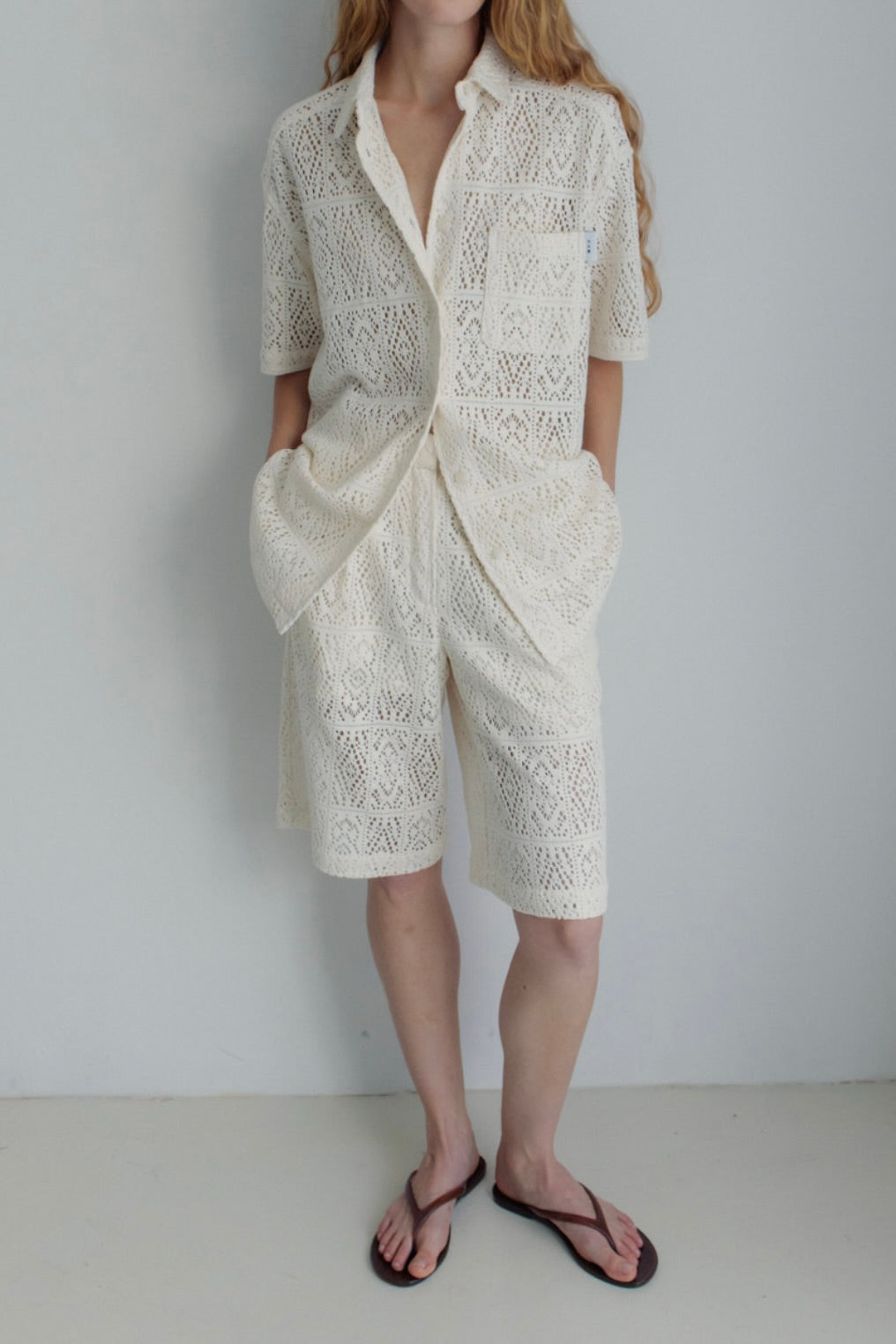 Susumu Vatel Bermuda Shorts / Écru