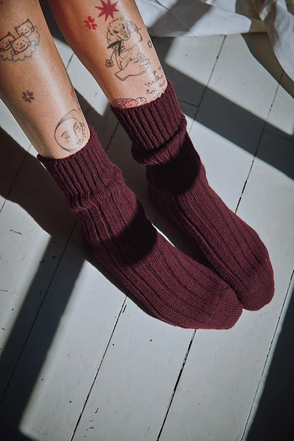 L'Envers Berthe Merino Socks / Plum