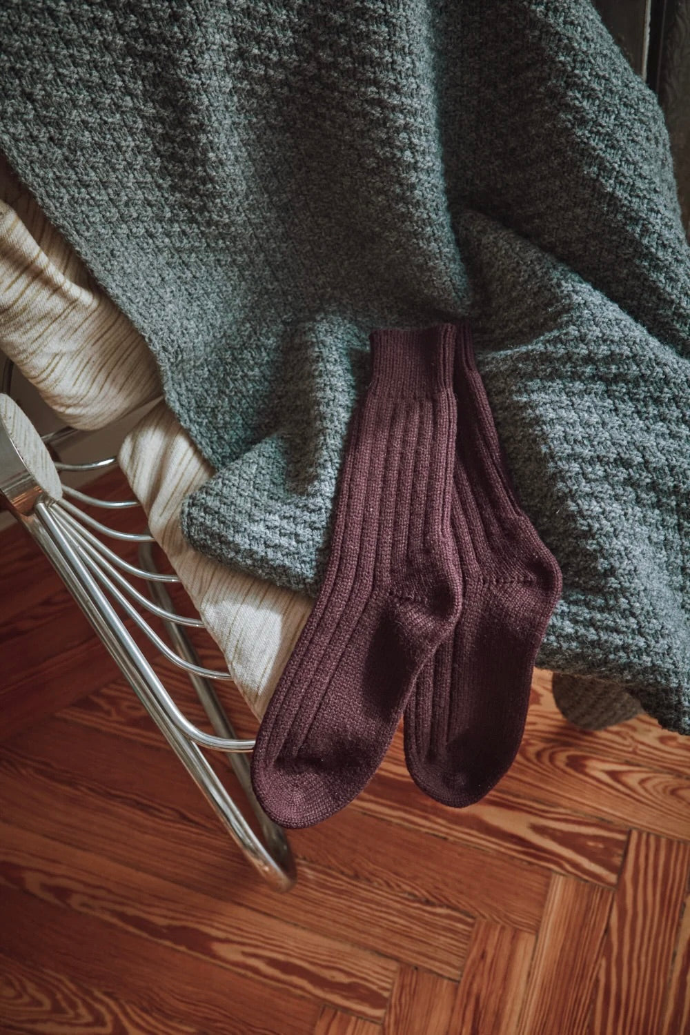 Berthe Merino Socks / Plum