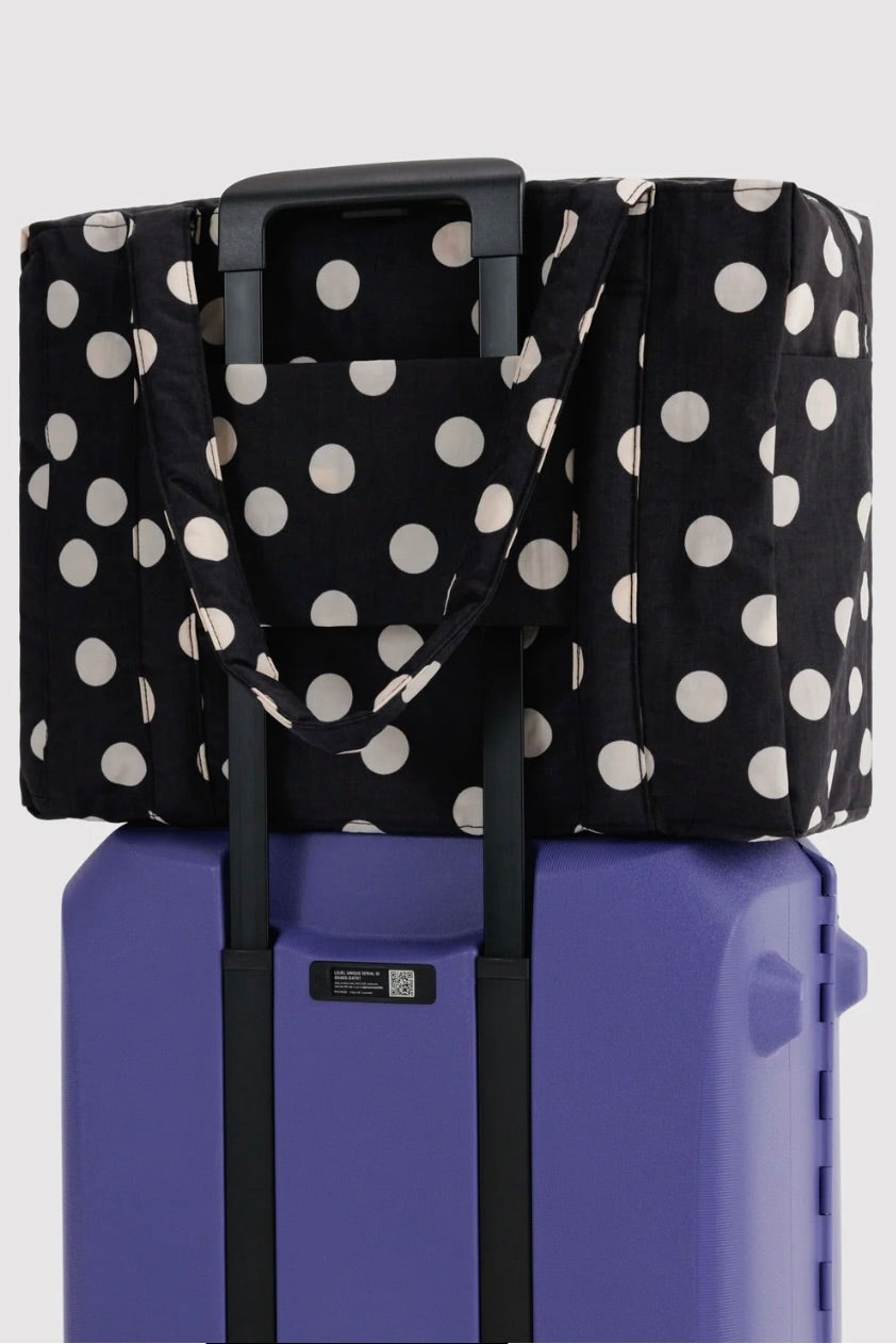 Baggu Cloud Carry-on / Black + Cream Polka Dot
