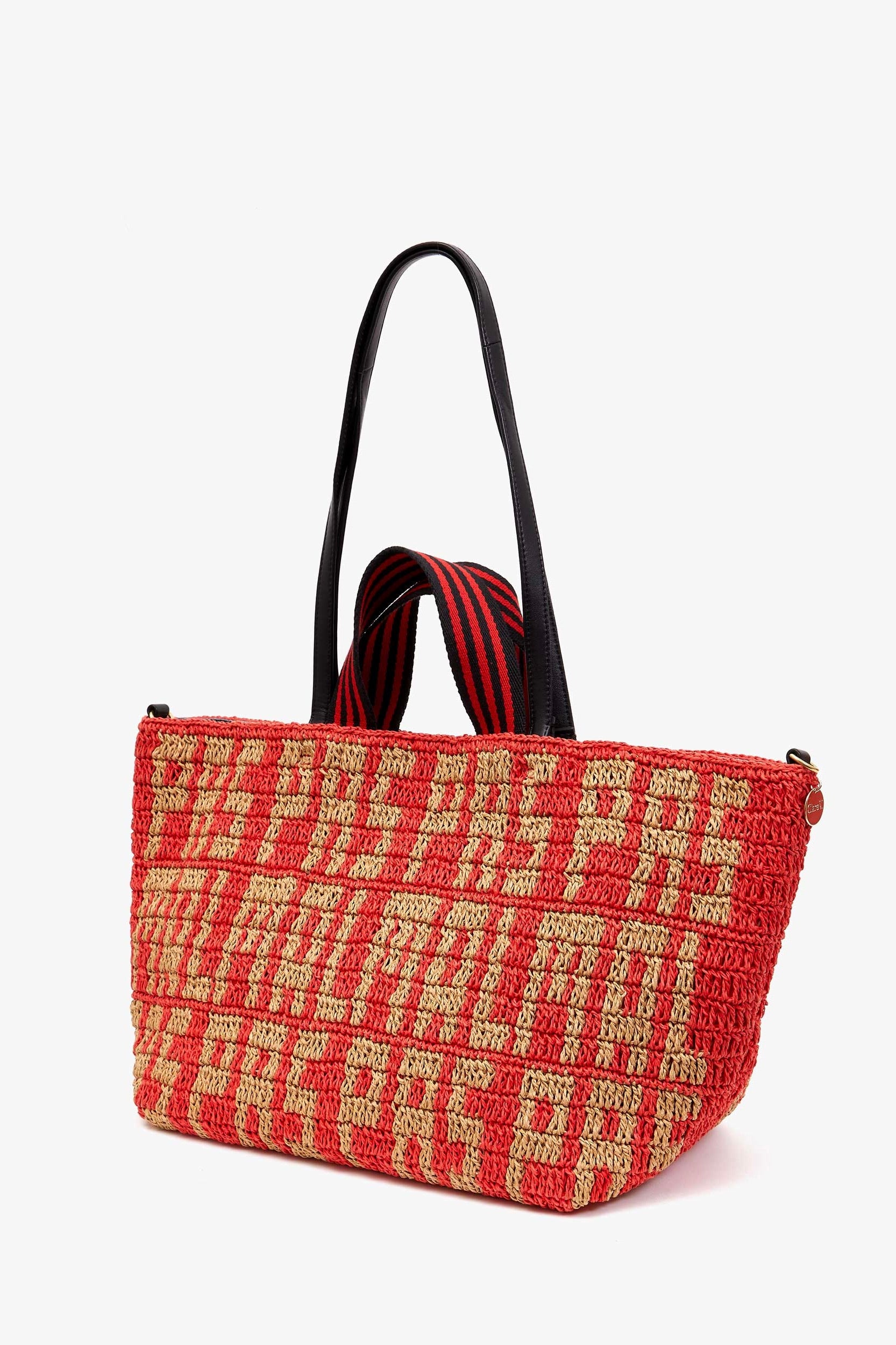 Clare V Bateau Tote / Raffia Poppy Pas Mal