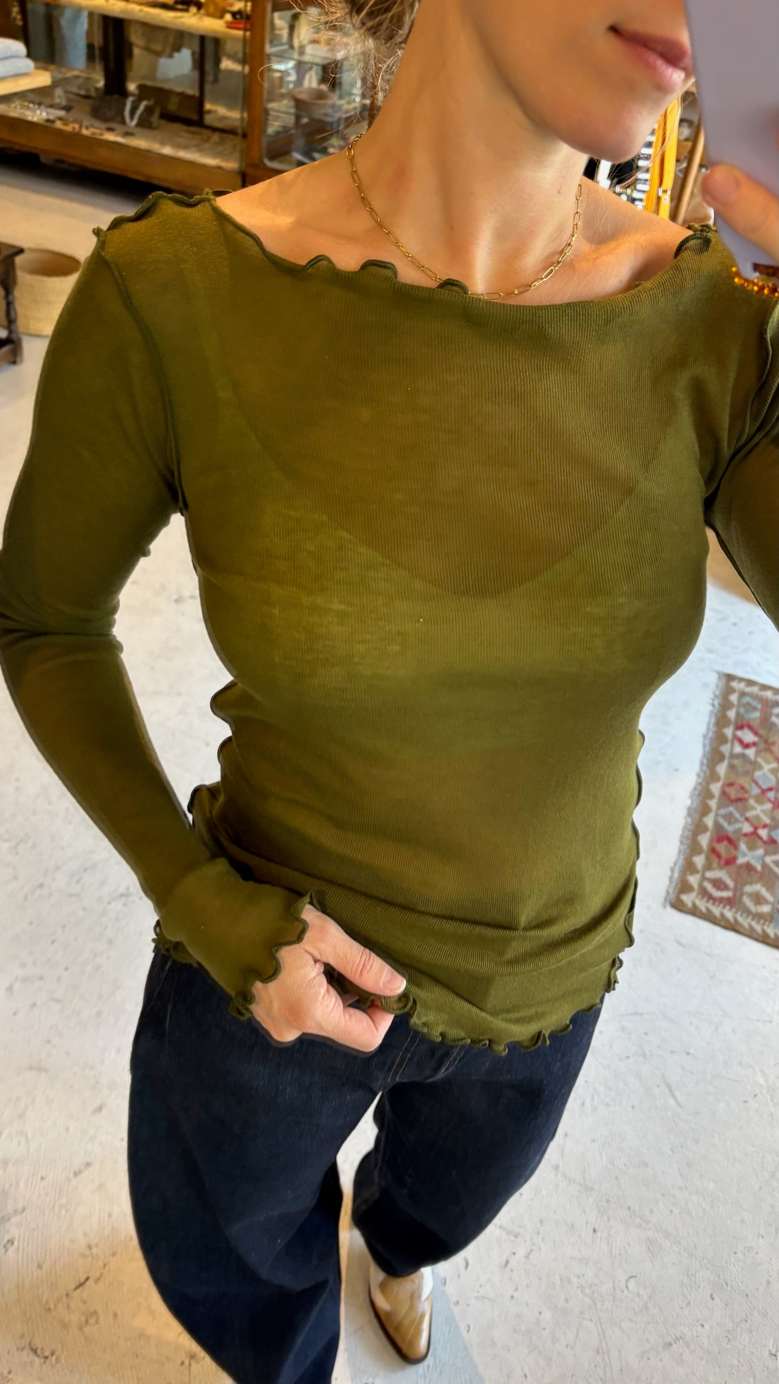 Eliza Faulkner Jess Top / Dark Green
