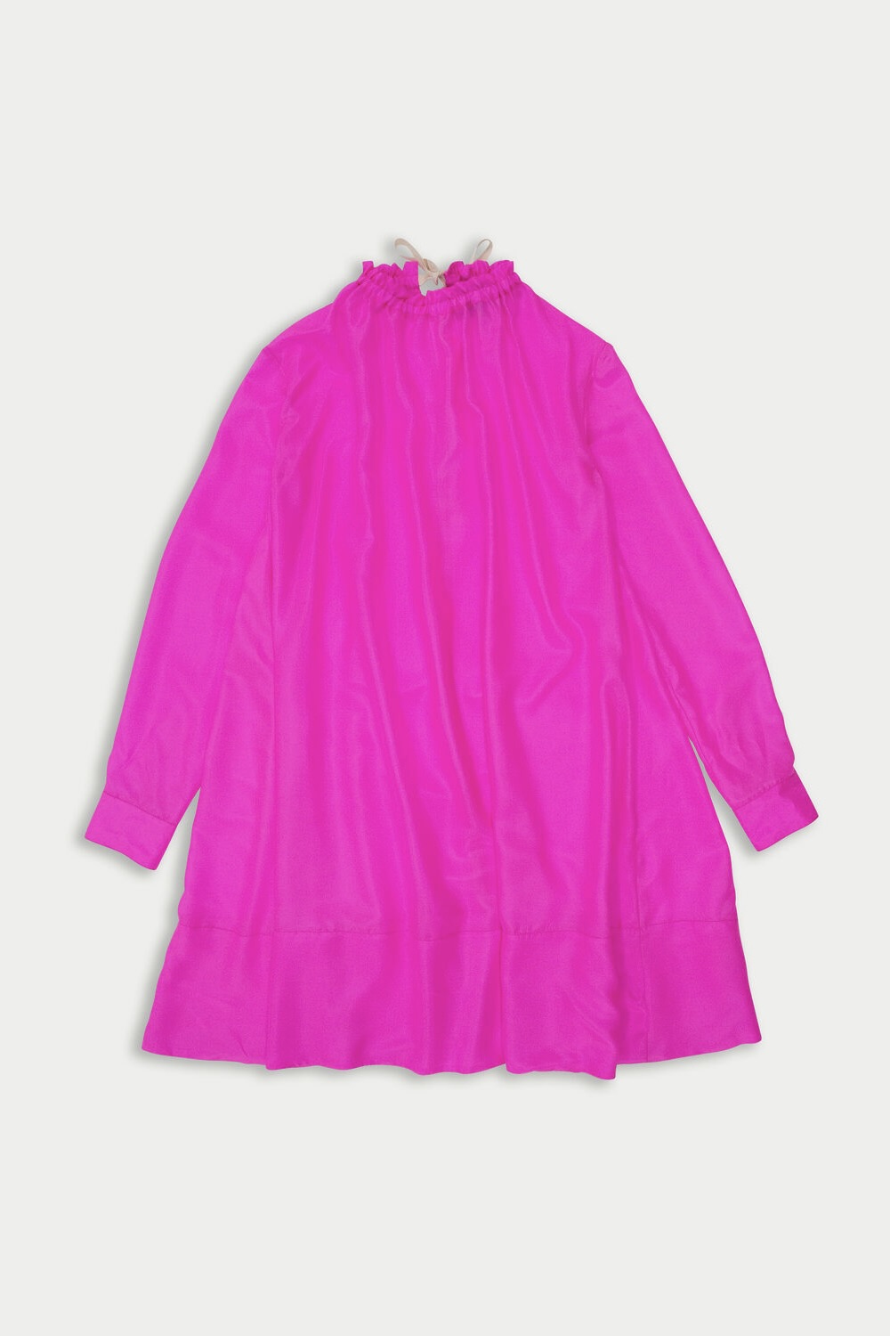 La Fetiche Jill Loose Fit Habotai Dress / Neon Pink