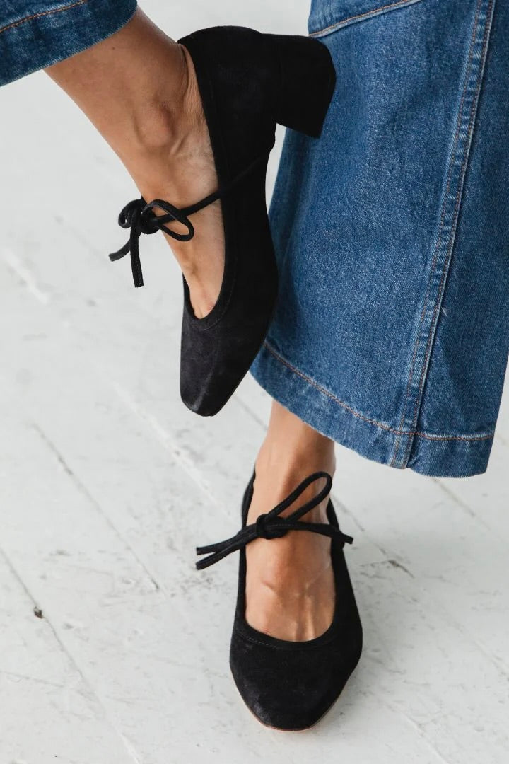 Either/Or Heeled Ballet / Black Suede