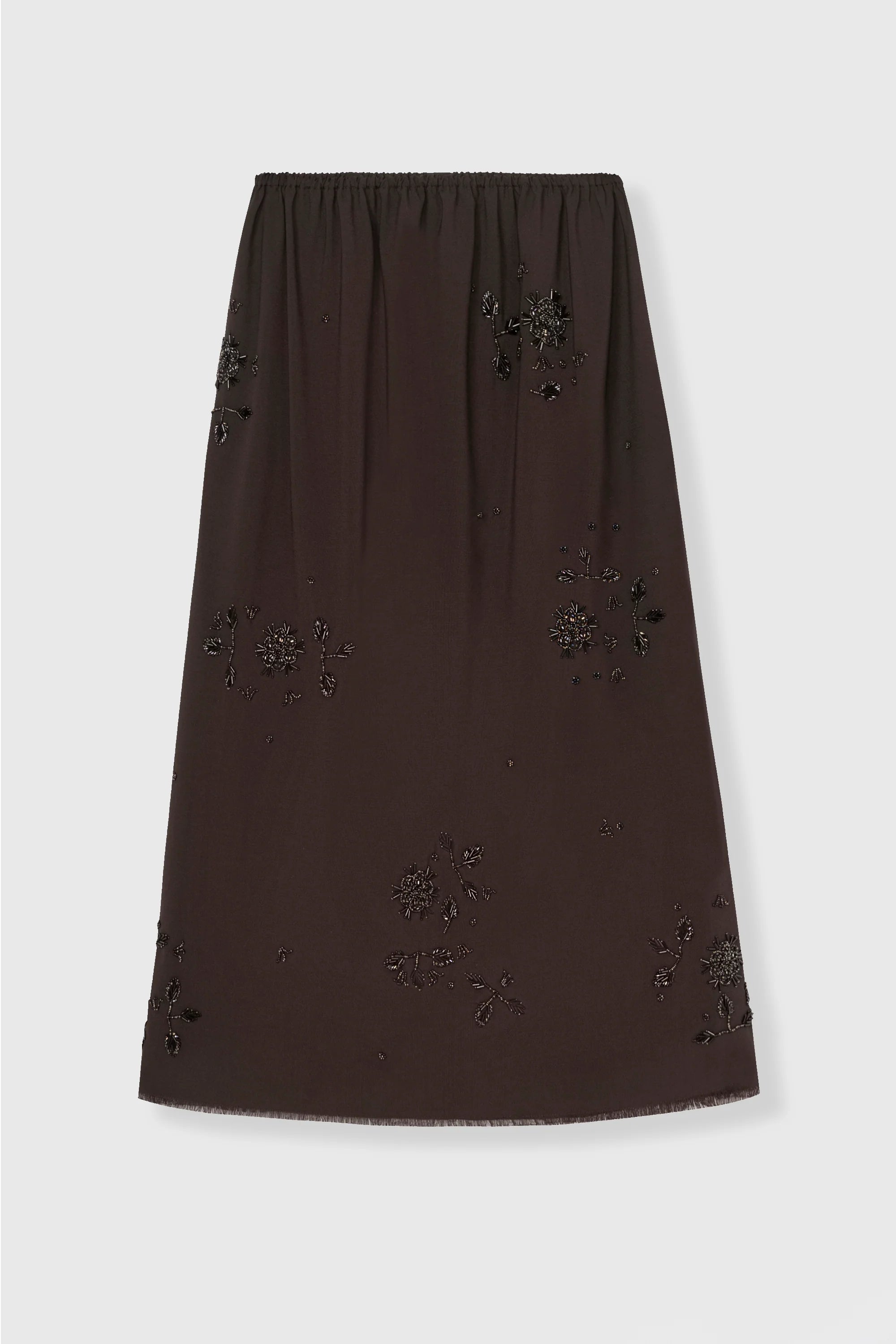 Cordera Embellished Tailoring Skirt / Dark Brown
