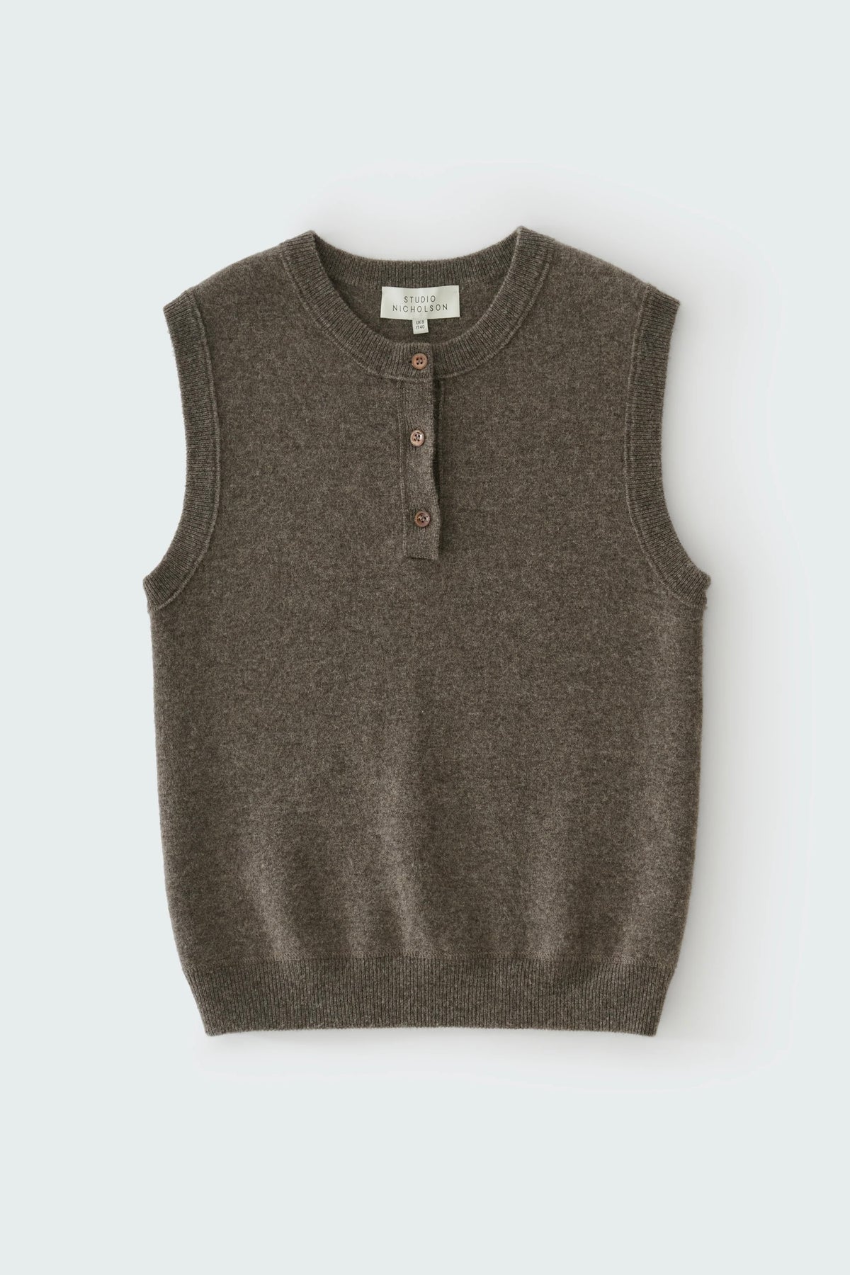 Studio Nicholson Aurel Double Cashmere Knit Vest / Mouse