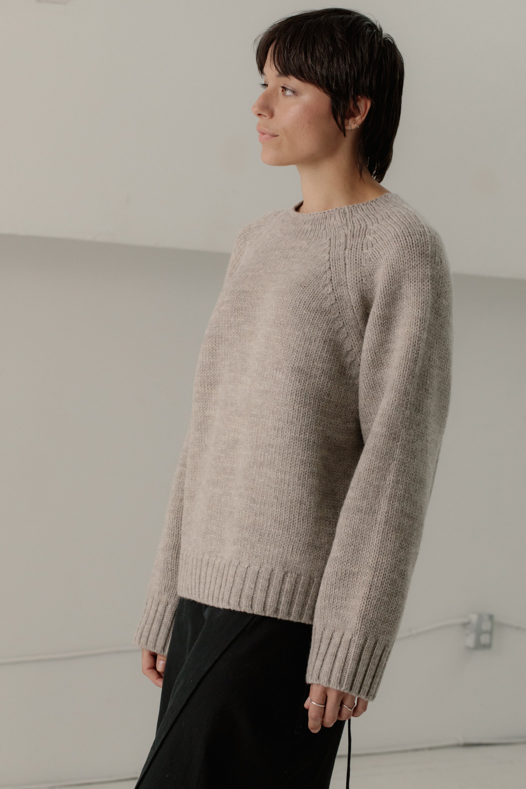 Bare Knitwear Channel Sweater / Driftwood