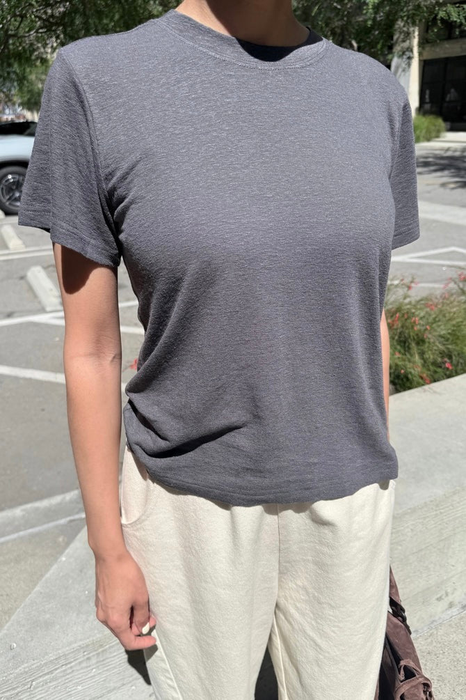 le bon shoppe linen tee / charcoal