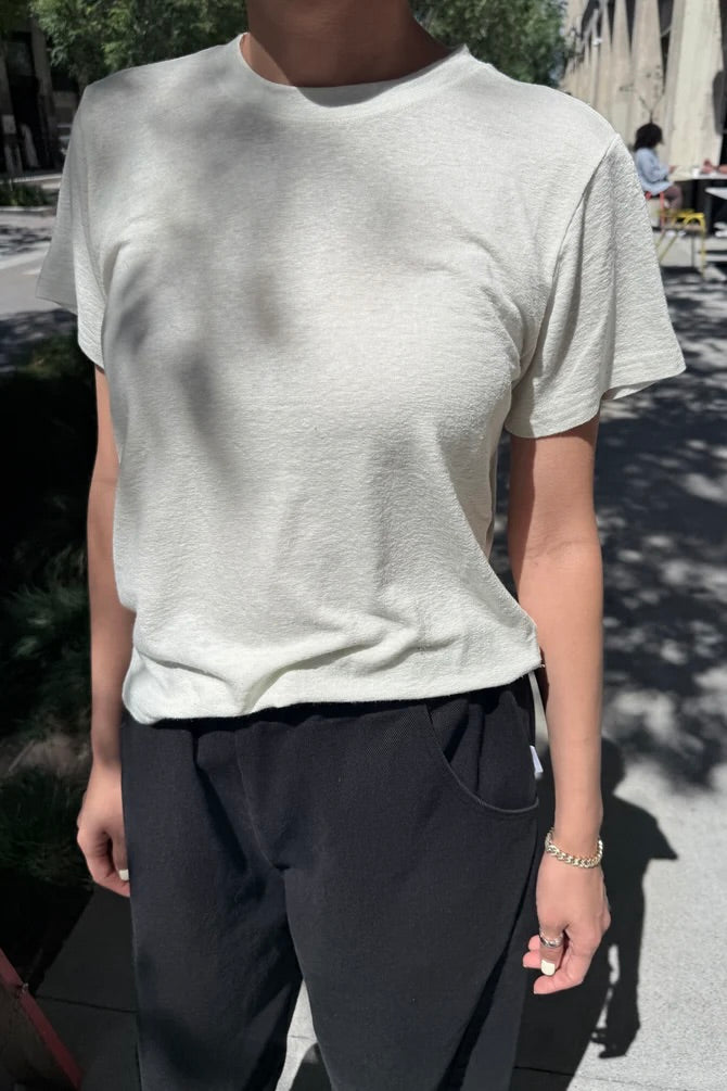 le bon shoppe bo linen blend tee / salt