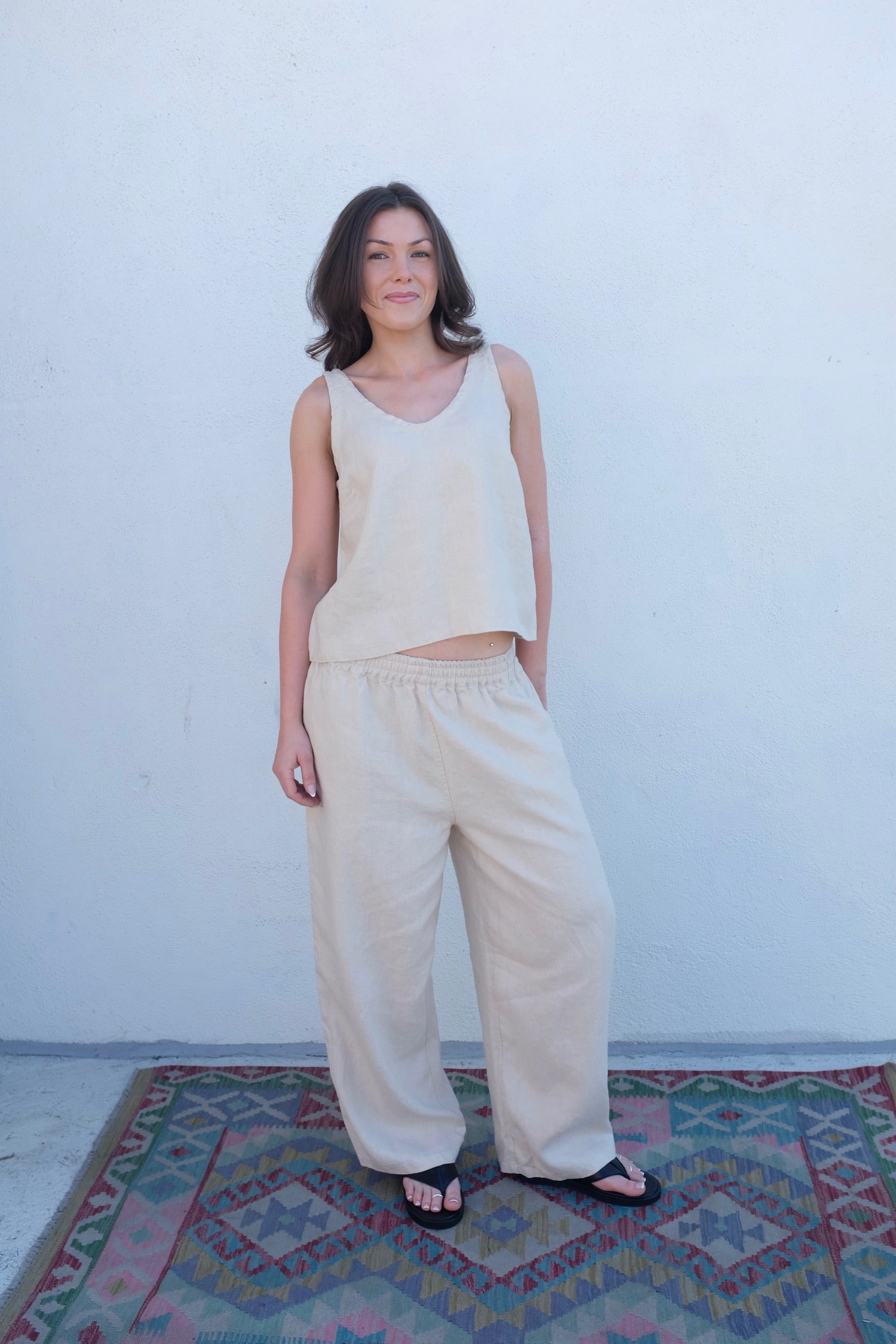 Moss Grey Iris Tank / Chalk